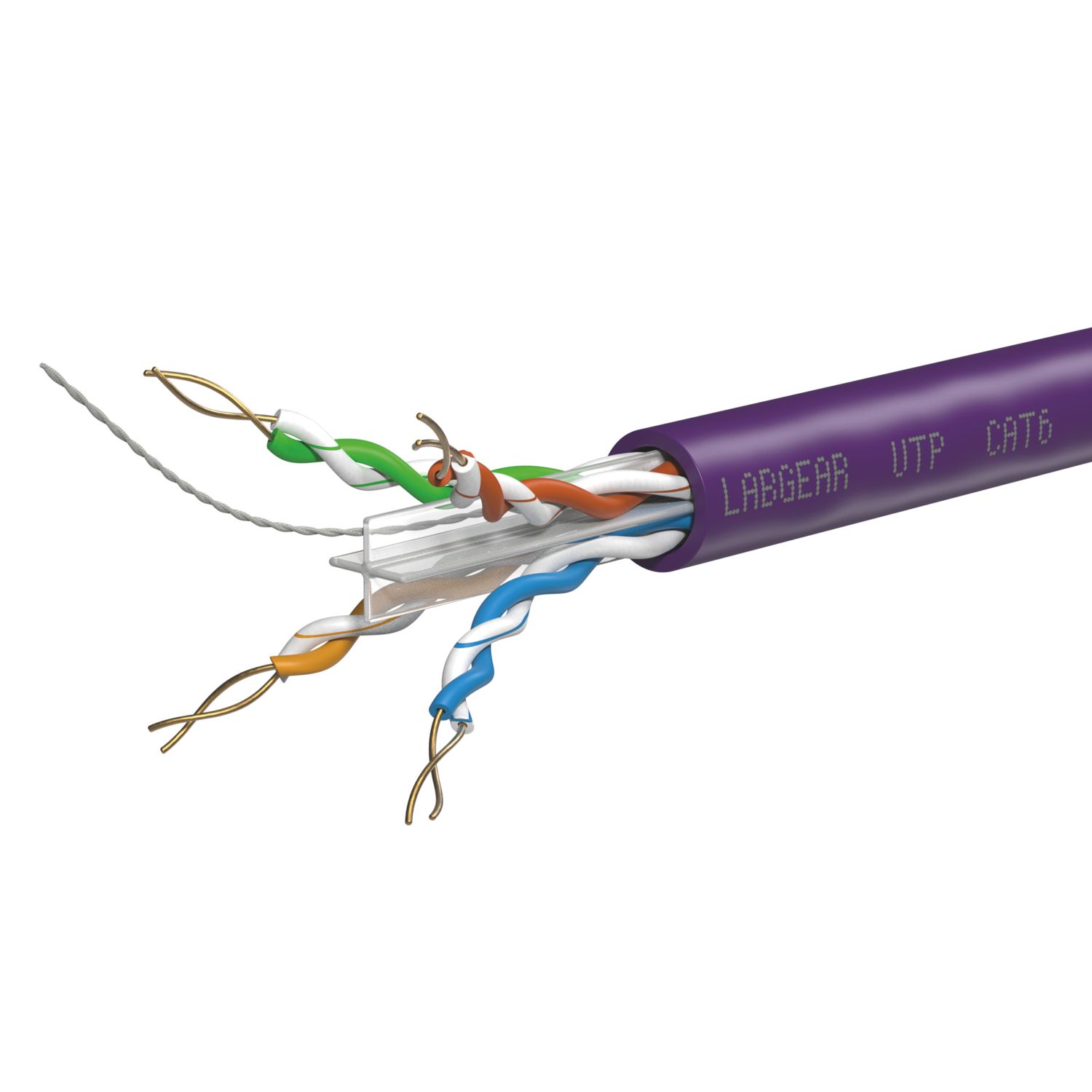 Labgear Cat 6 Purple LSZH 4-Pair 8-Core Unshielded Ethernet Cable 305m Box (259CL)
