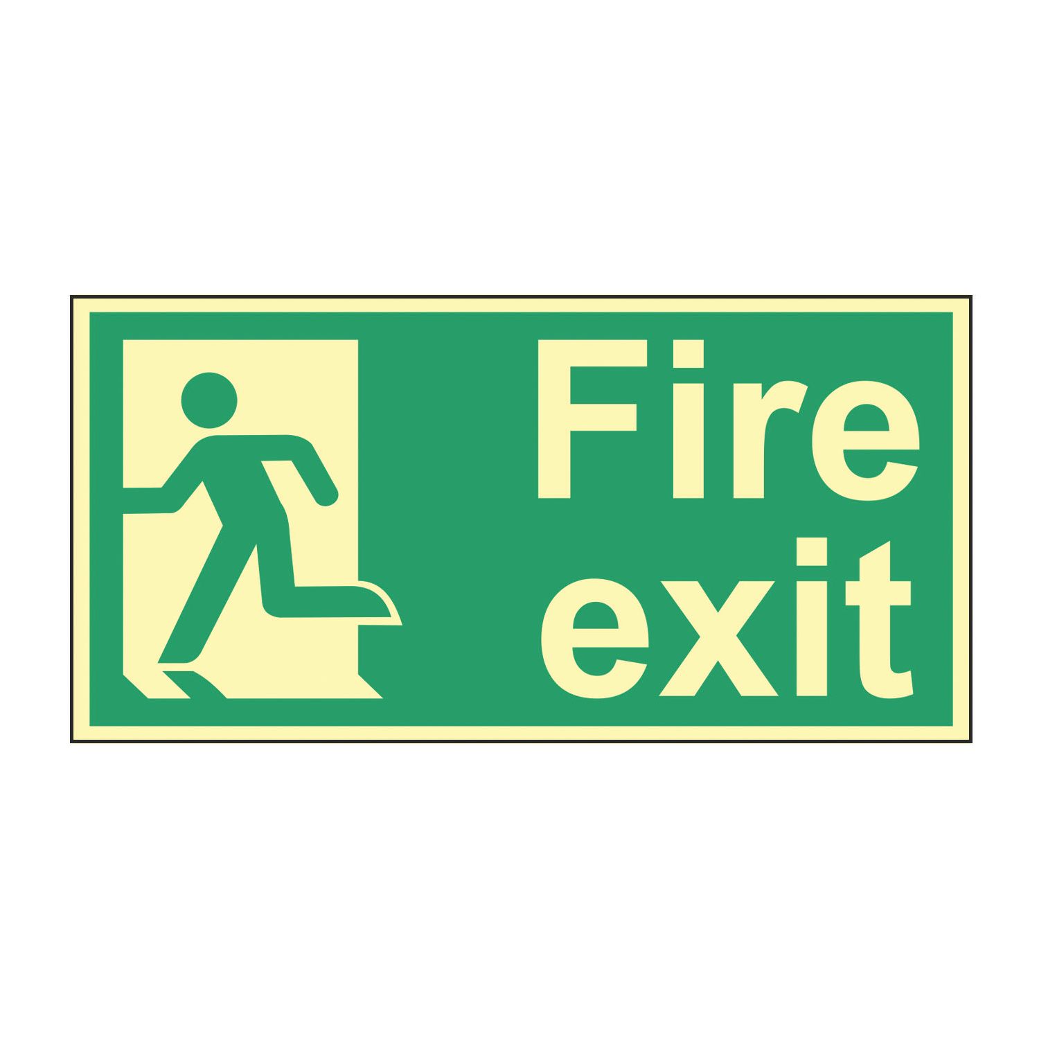 Essentials Photoluminescent "Fire Exit Man Left" Sign 150mm x 300mm (259FG)