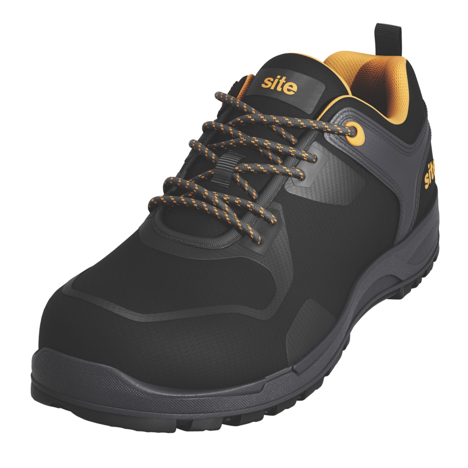 Site Haydar Size 4 Womens Black Steel Toe Cap Safety Trainers (259FM)
