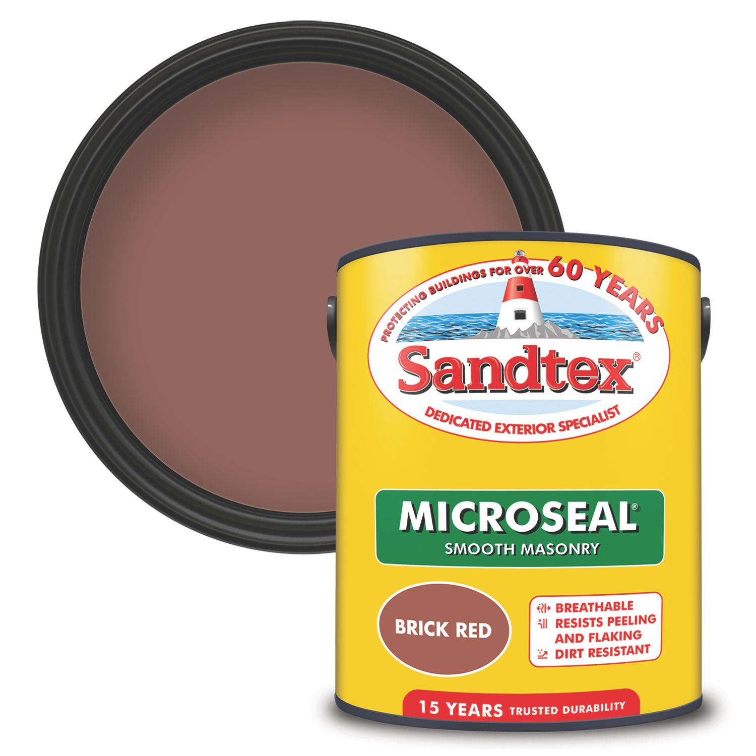 Sandtex 5Ltr Ultra Smooth Brick Red Masonry Paint (260AK)