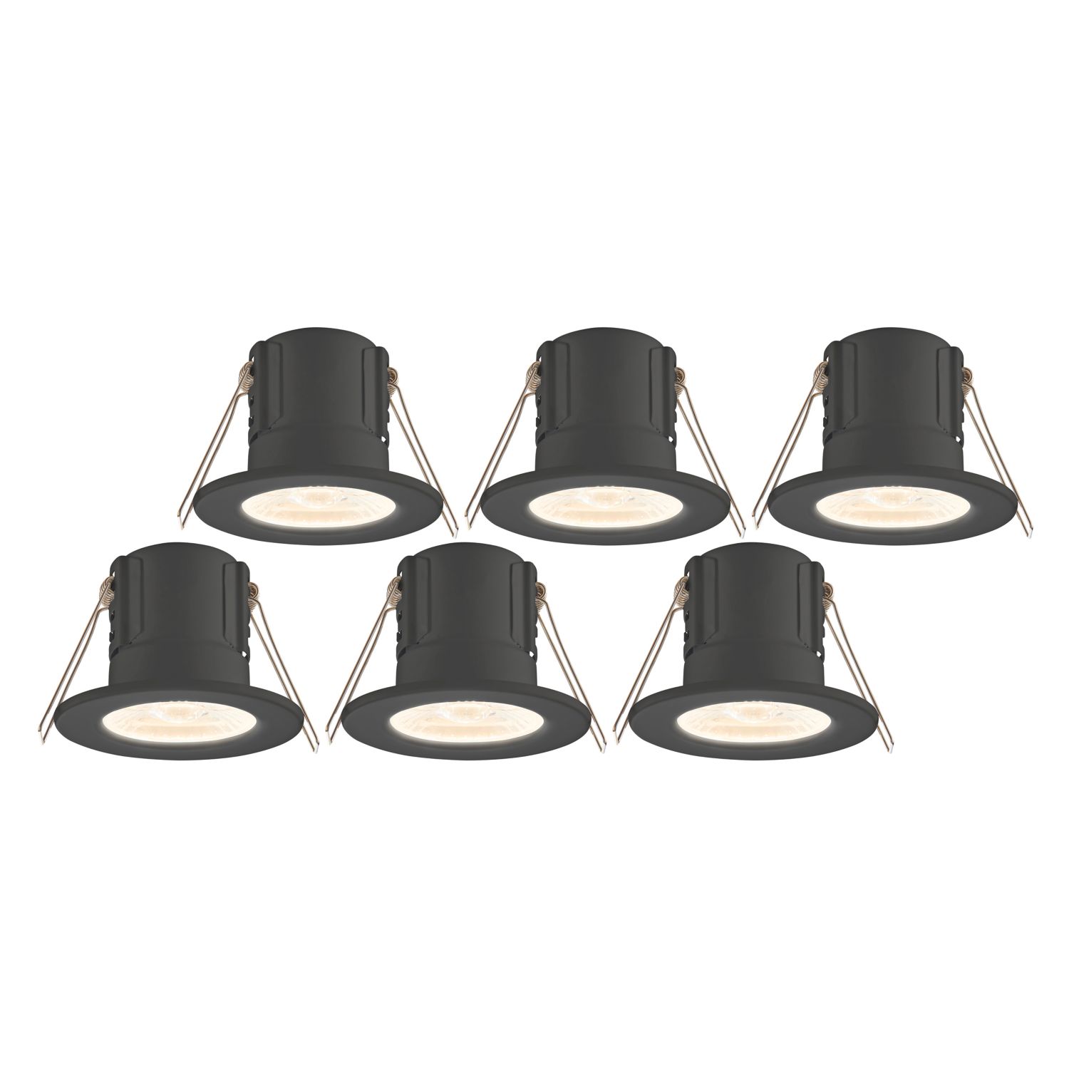 Saxby CosmosEco V3 Fixed Fire Rated LED Recessed Downlights Black 6W 500lm 6 Pack (261RE)