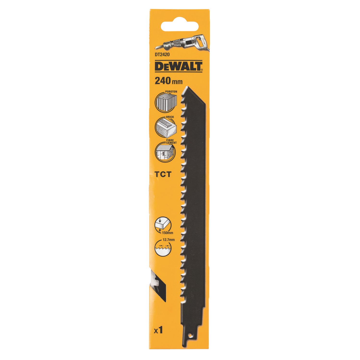 DEWALT DT2420-QZ Masonry TCT Reciprocating Saw Blade 240mm (2654V)