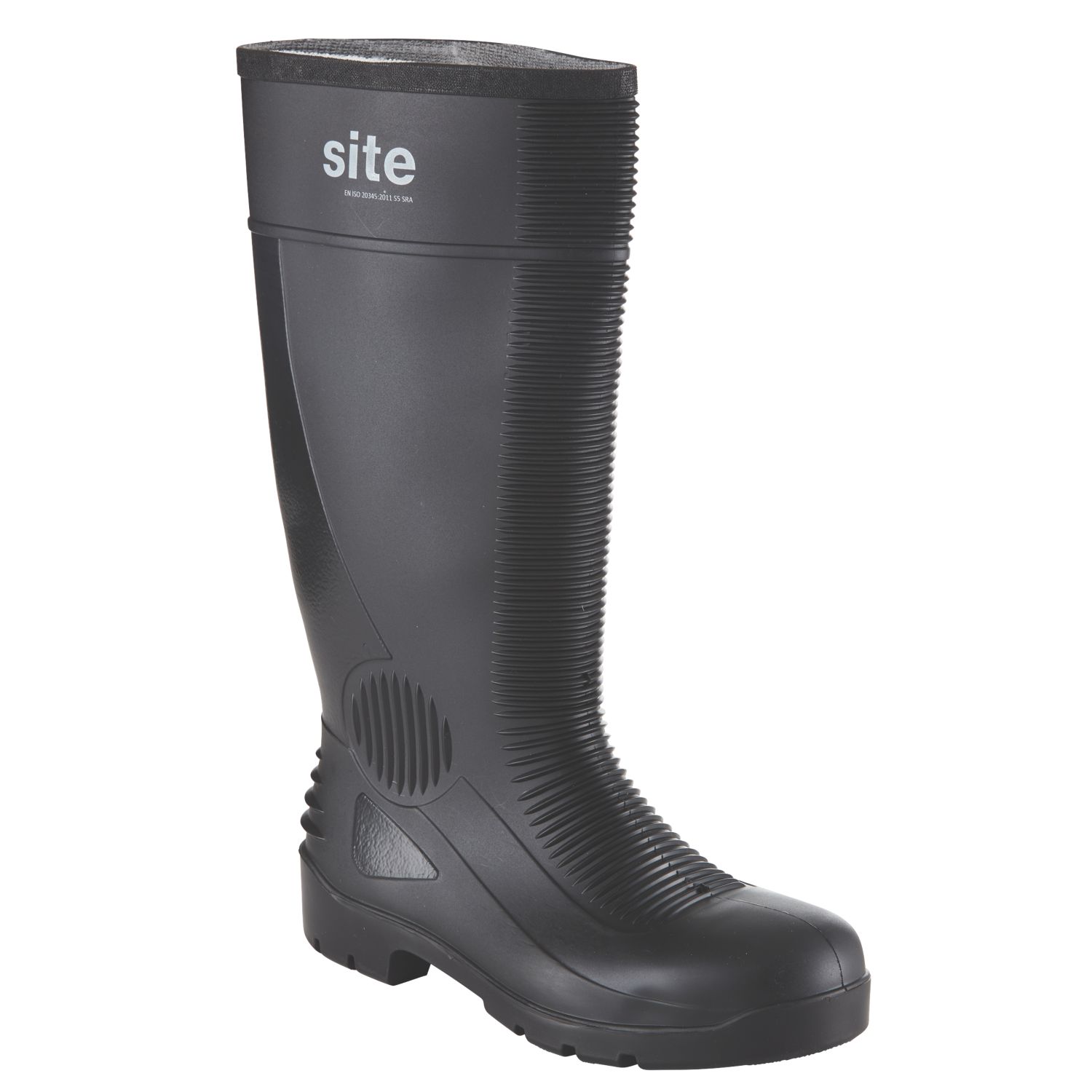 Site Trench Size 11 Black Steel Toe Cap Safety Wellies (26555)