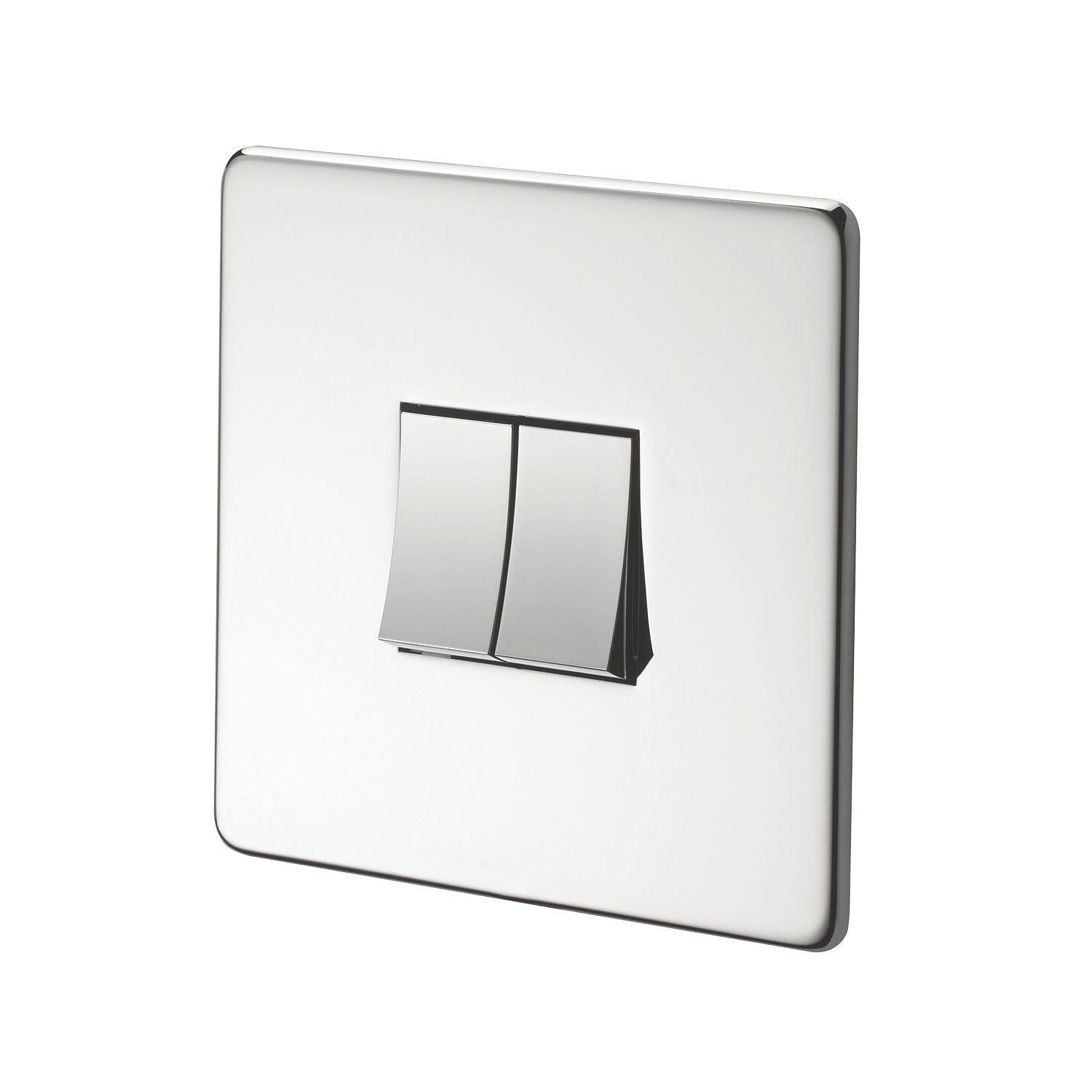 Crabtree Platinum 10AX 2-Gang 2-Way Light Switch Polished Chrome (26617)