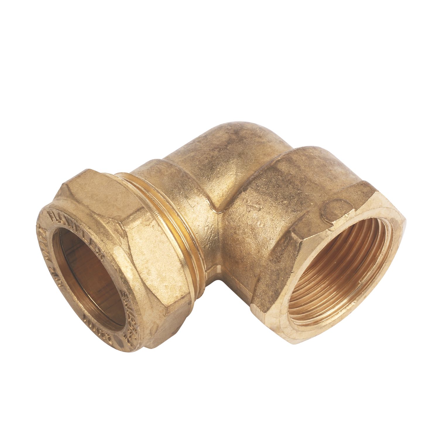 Flomasta Brass Compression Adapting 90° Female Elbow 22mm x 3/4" (26721)