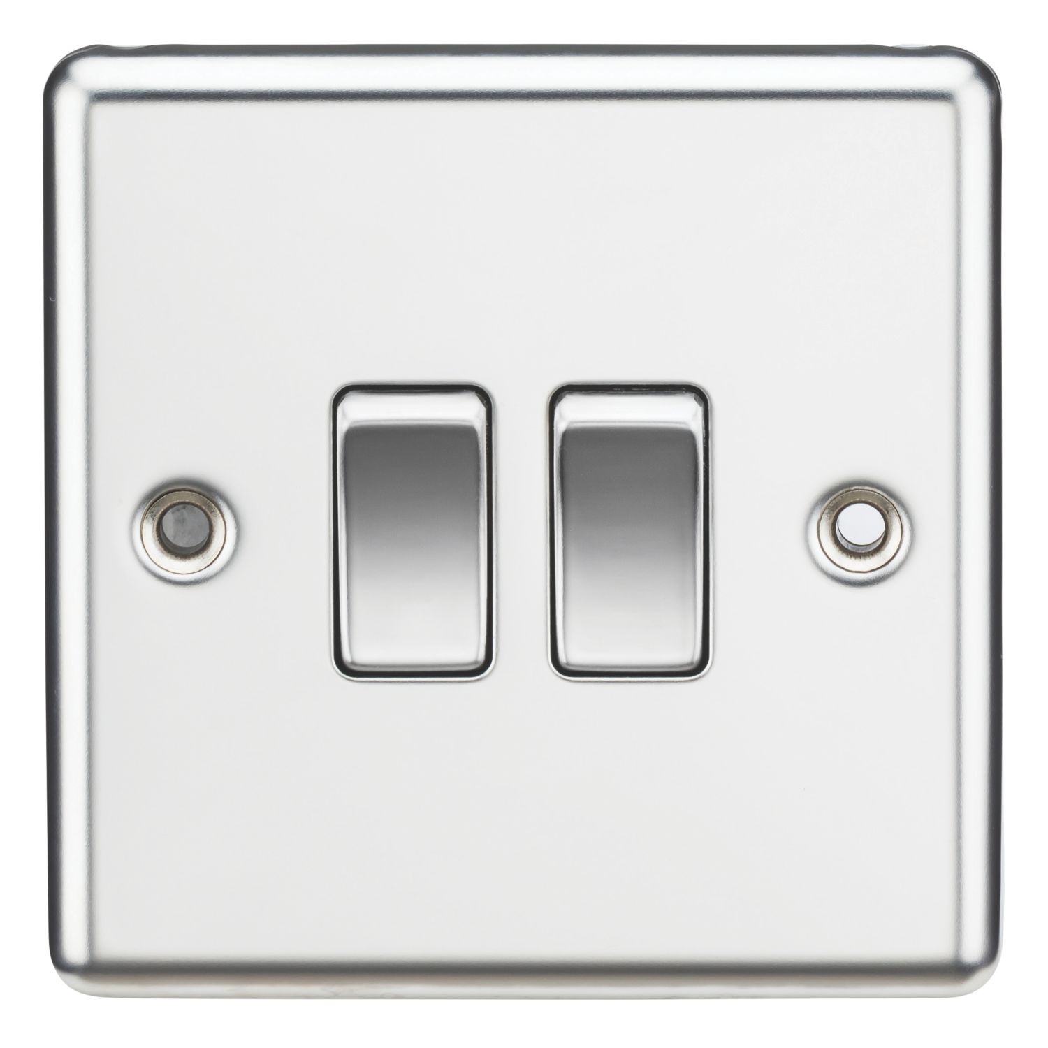 Knightsbridge 10AX 2-Gang 2-Way Light Switch Polished Chrome (267TX)