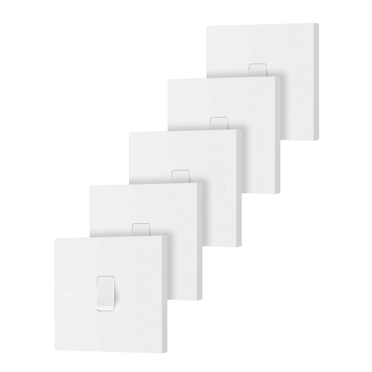 British General 900 Series 20A 16AX 1-Gang 2-Way Light Switches White 5 Pack (268PM)