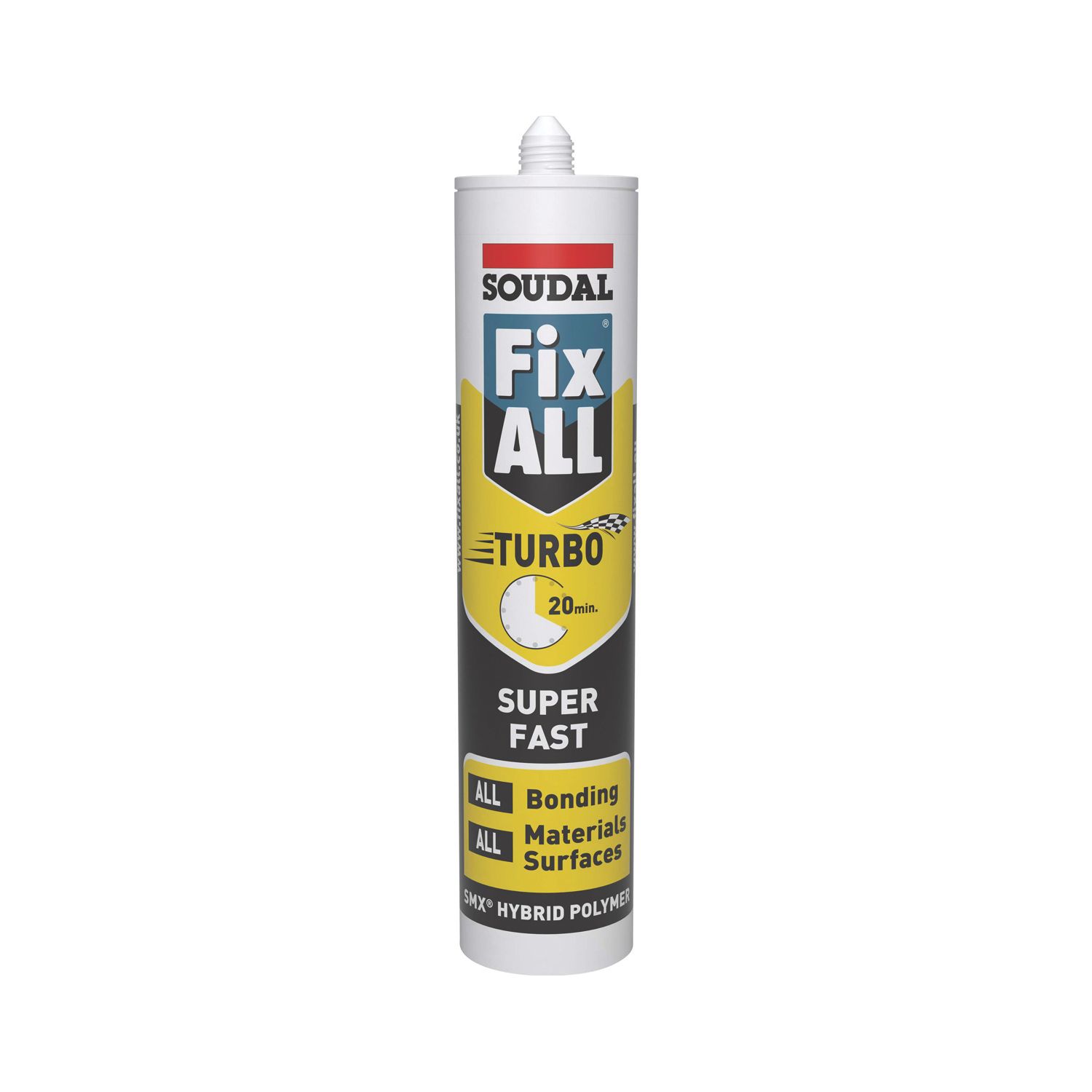 Soudal Fix All Turbo Solvent-Free Hybrid Polymer Adhesive White 290ml (269KV)