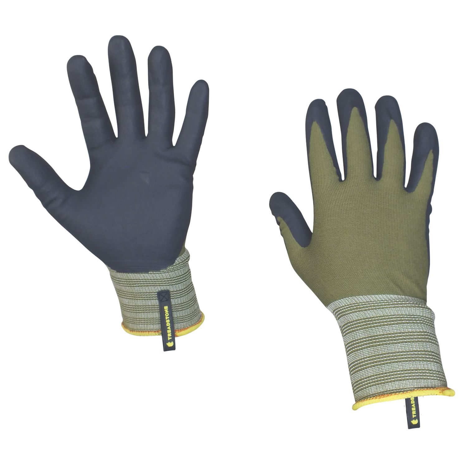 ClipGlove Weeding Polyester Gardening Gloves Navy / Khaki Large (270YE)