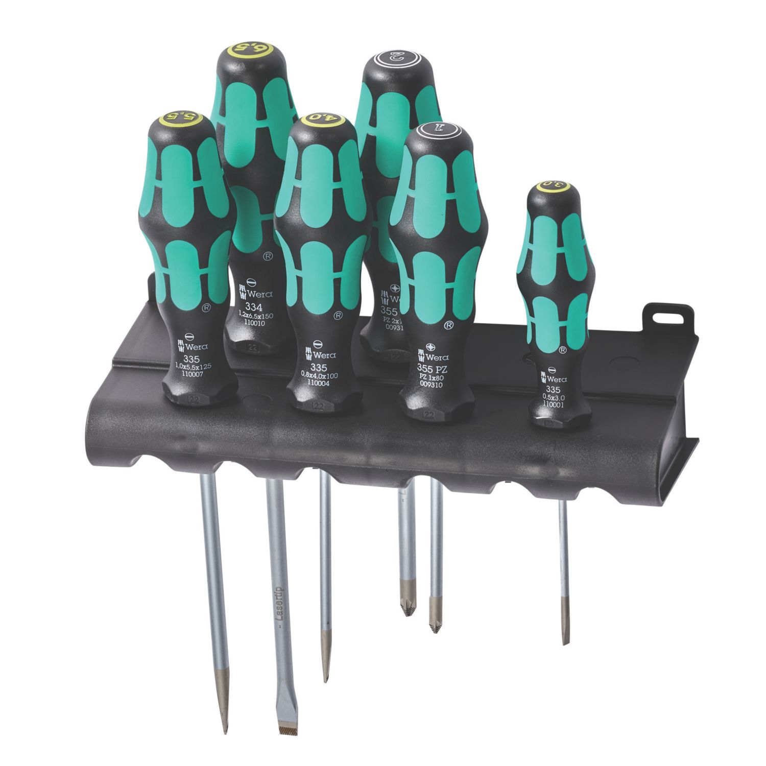 Wera 334/355/6 Kraftform Plus Rack Mixed Screwdriver Set 6 Pcs (271FP)