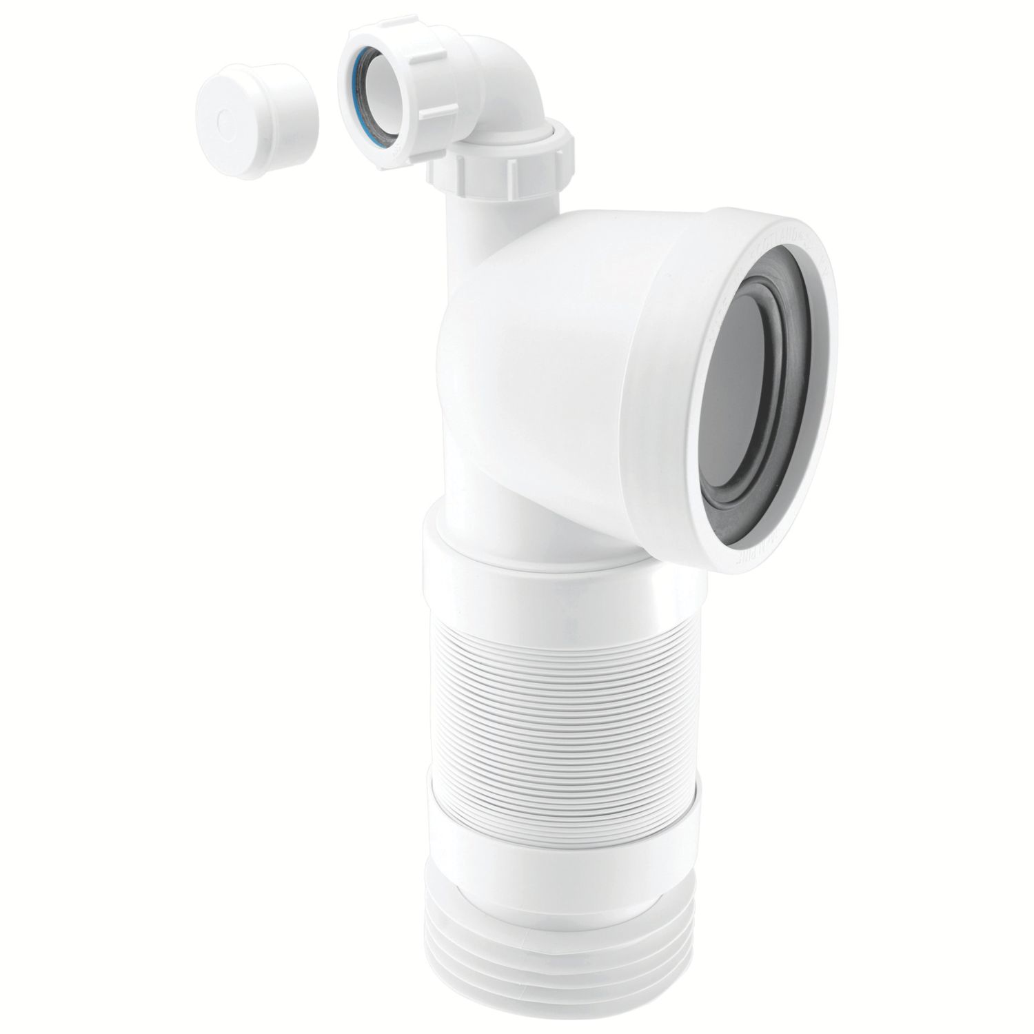 McAlpine Flexible 90° Angled WC Connector White 155mm (271JJ)
