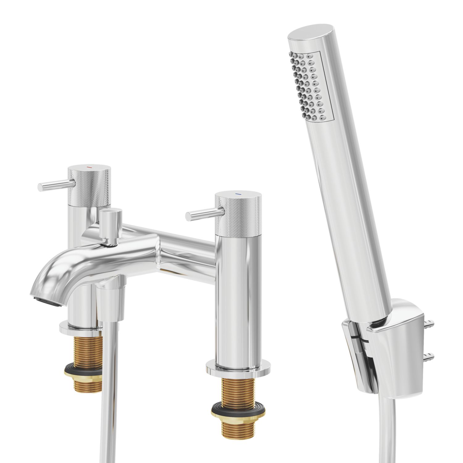 Swirl Melba Chrome 185mm Deck Mounted Dual Control Manual Shower Mixer Tap (271XX)
