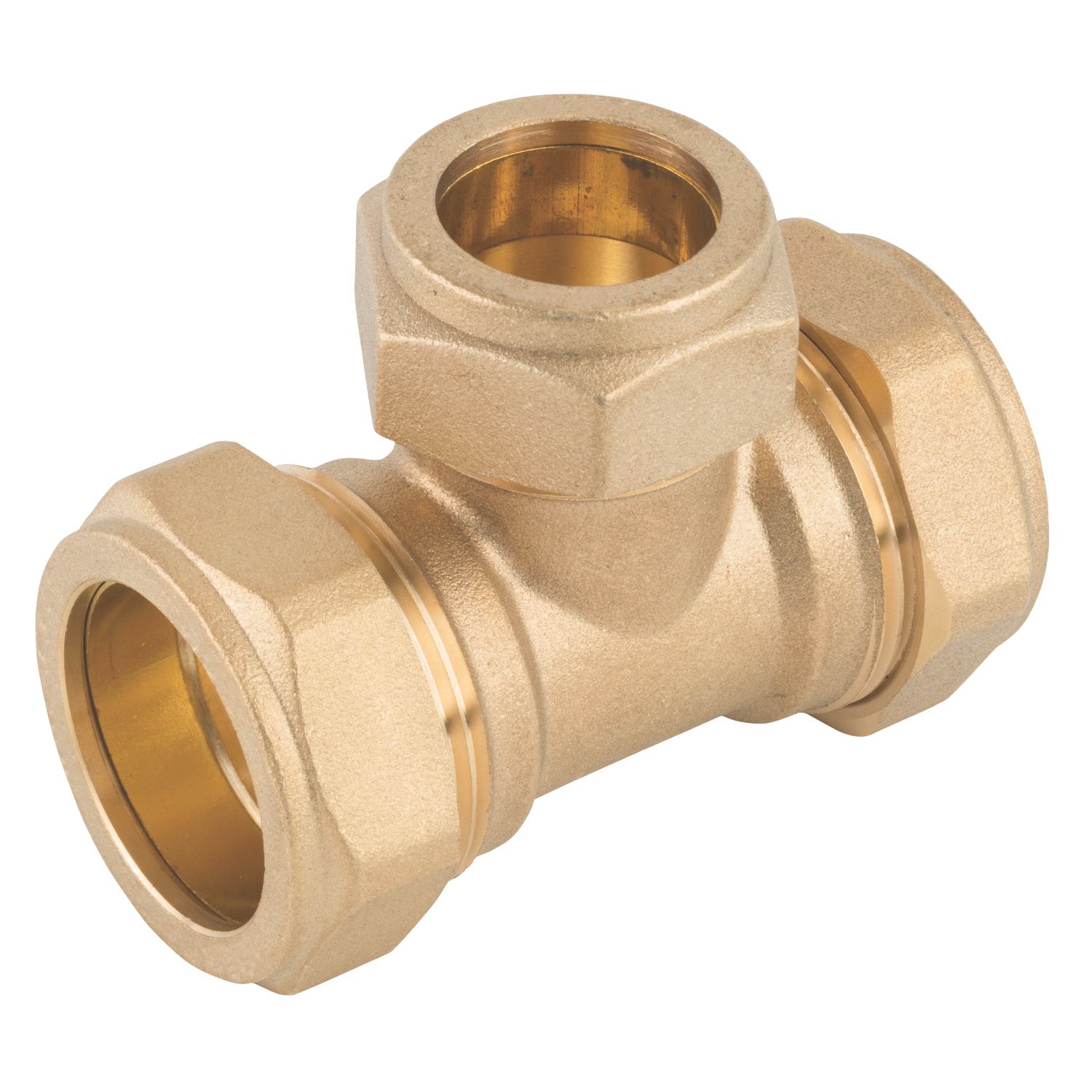 Midbrass Brass Compression Reducing Tee 1" x 1" x 3/4" (272HP)