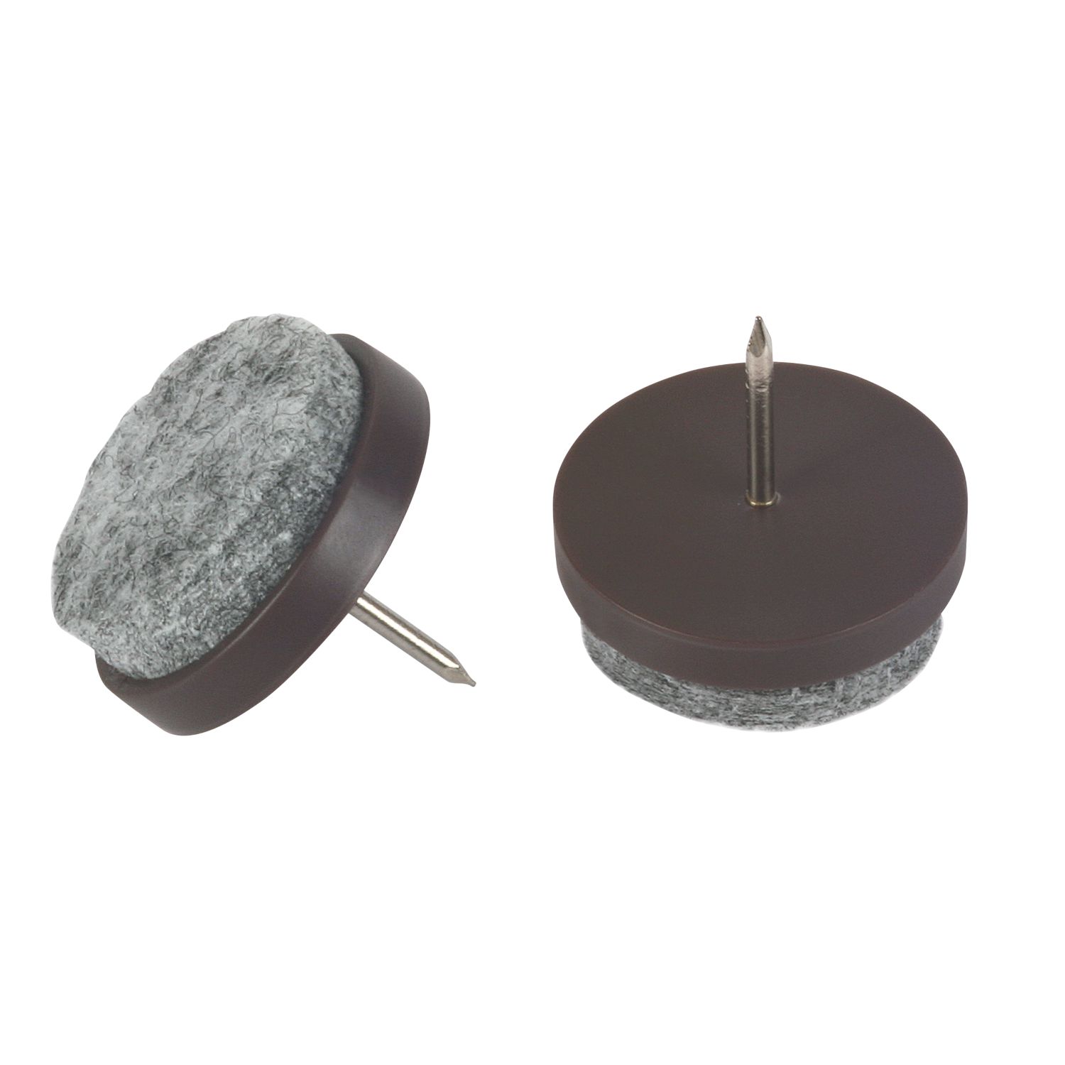 Fix-O-Moll Brown Round Pinned Felt Gliders 24mm x 24mm 16 Pack (272KF)