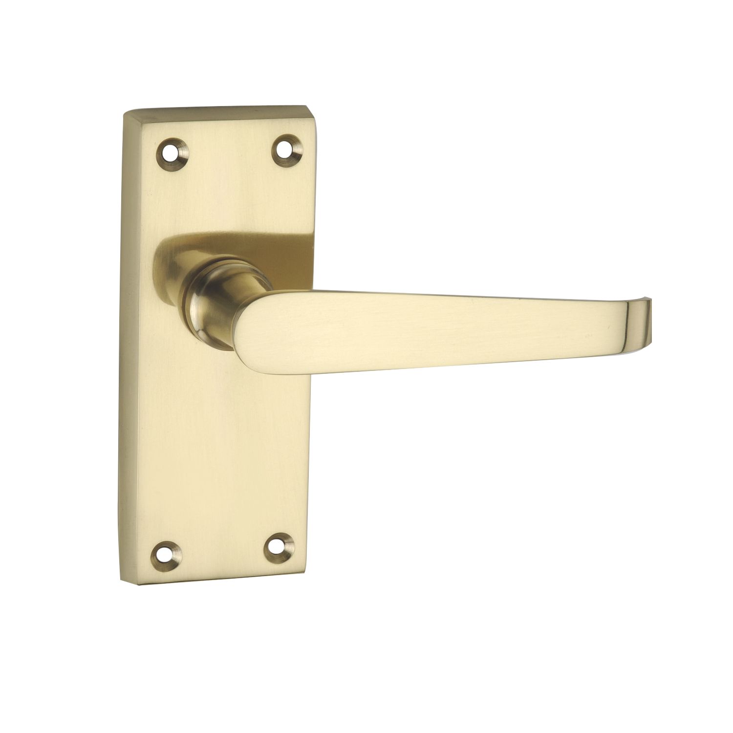 Smith & Locke Fire Rated Latch Door Handles Pair Polished Brass (2733P)