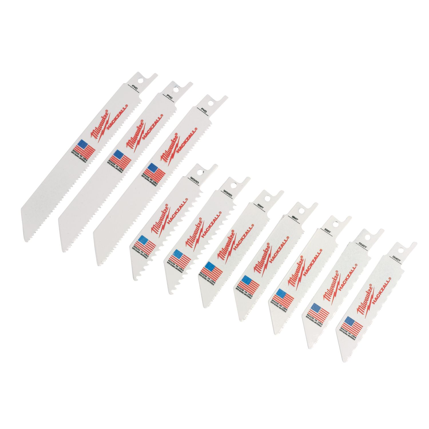 Milwaukee Hackzall 49220220 Multi-Material Blade Set 10 Pieces (273GE)