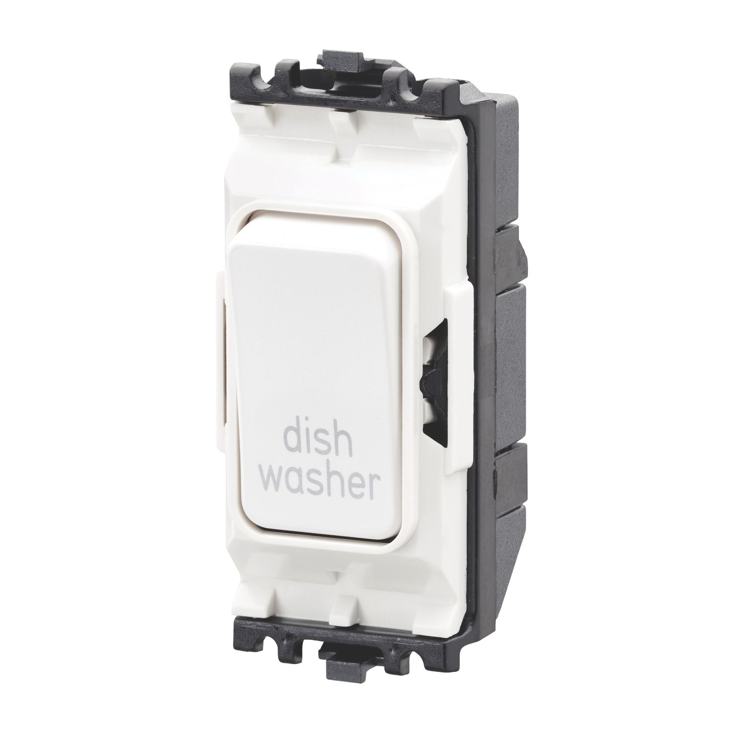 MK Grid Plus 20A Grid DP Dishwasher Switch White with Colour-Matched Inserts (273JR)