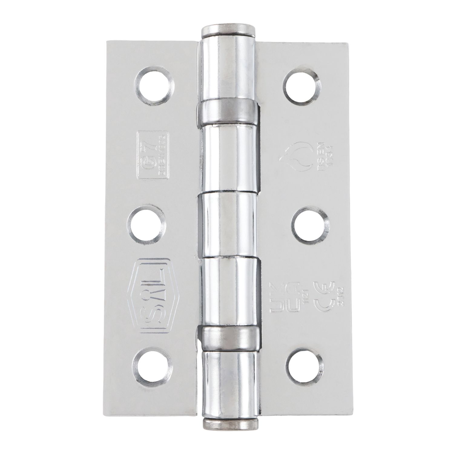Smith & Locke Polished Chrome Grade 7 Fire Rated Door Hinges 76mm x 51mm 20 Pack (277YX)