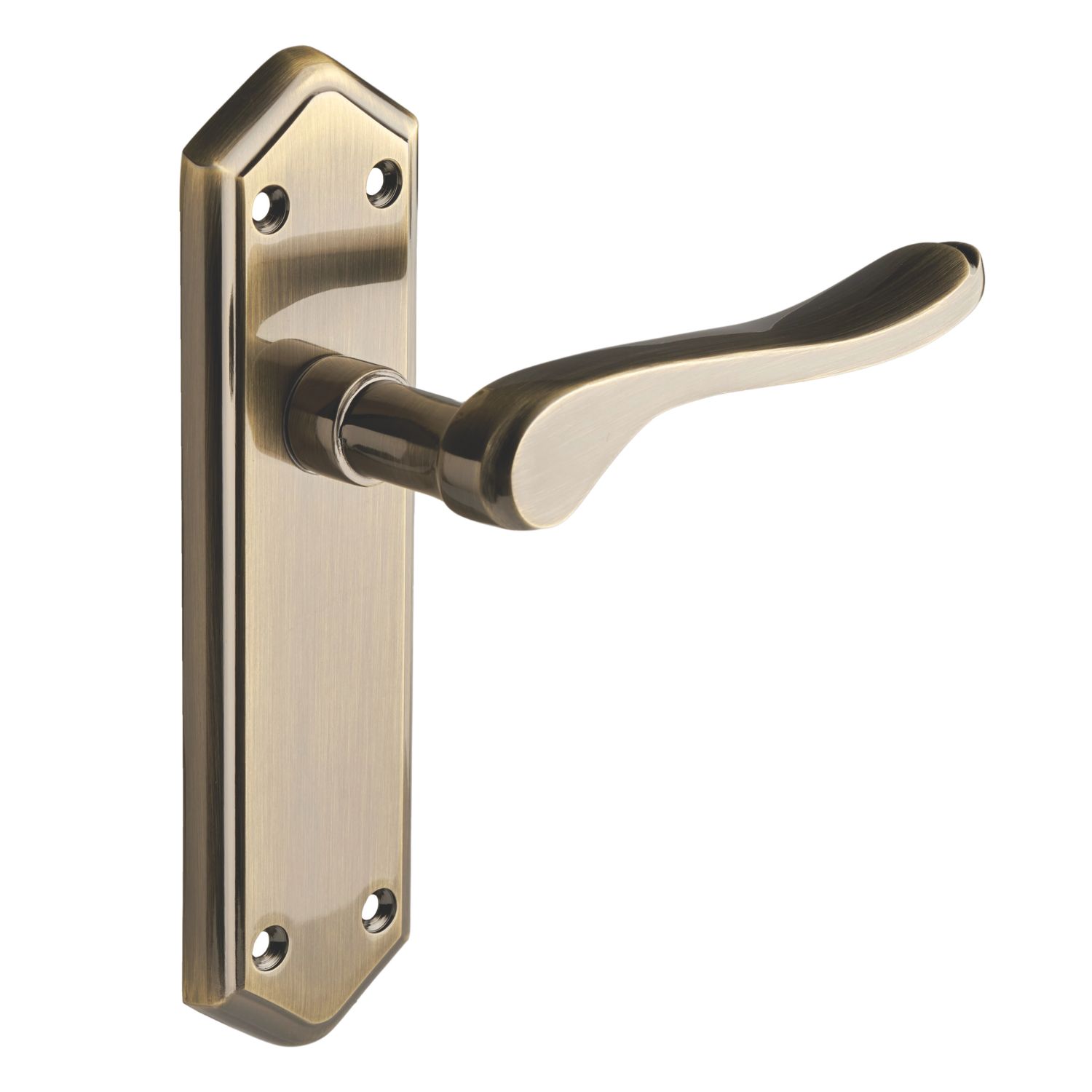 Designer Levers Bewdley Fire Rated Latch Lever Door Handle Pair Antique Brass (278KK)