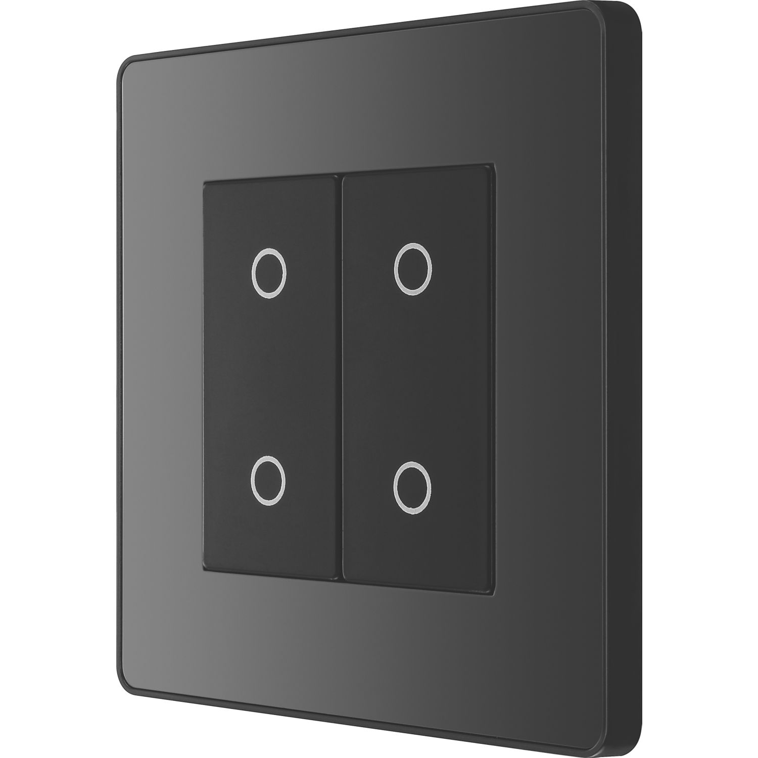 British General Evolve 2-Gang 2-Way LED Double Secondary Touch Trailing Edge Dimmer Switch Black Chrome (278PY)