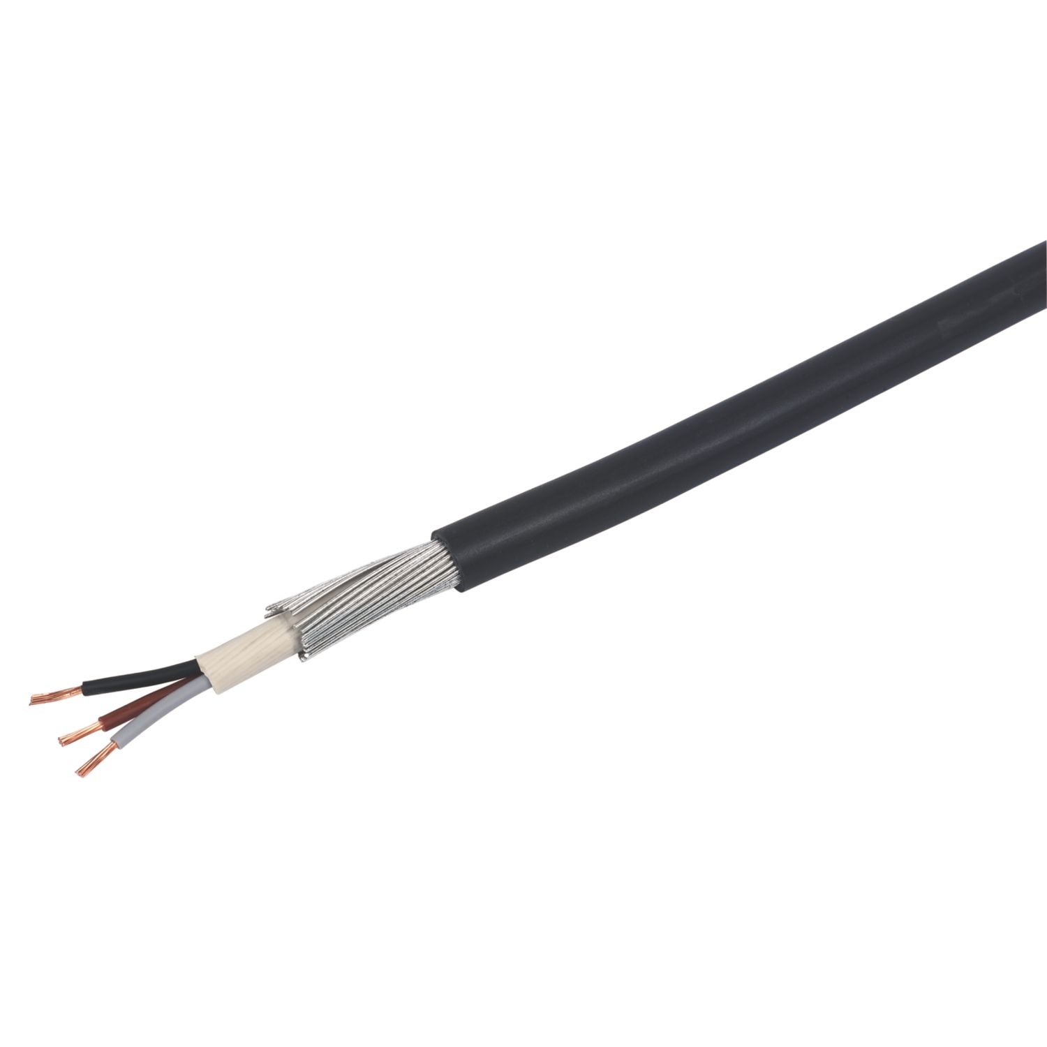 Prysmian 6943X Black 3-Core 2.5mm² Armoured Cable 50m Drum (28160)