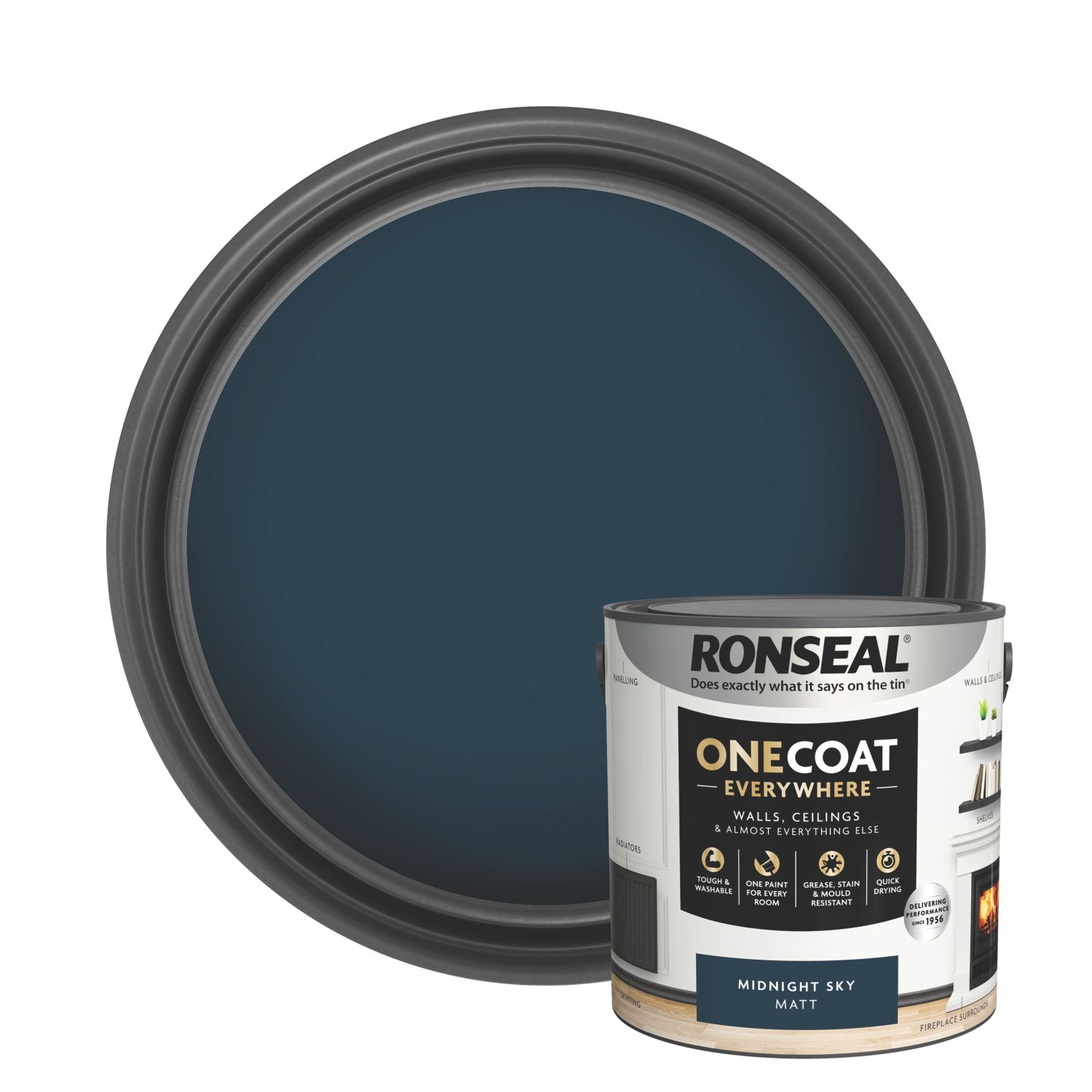 Ronseal 2.5Ltr Midnight Sky Matt Emulsion Multi Surface Paint (281CE)