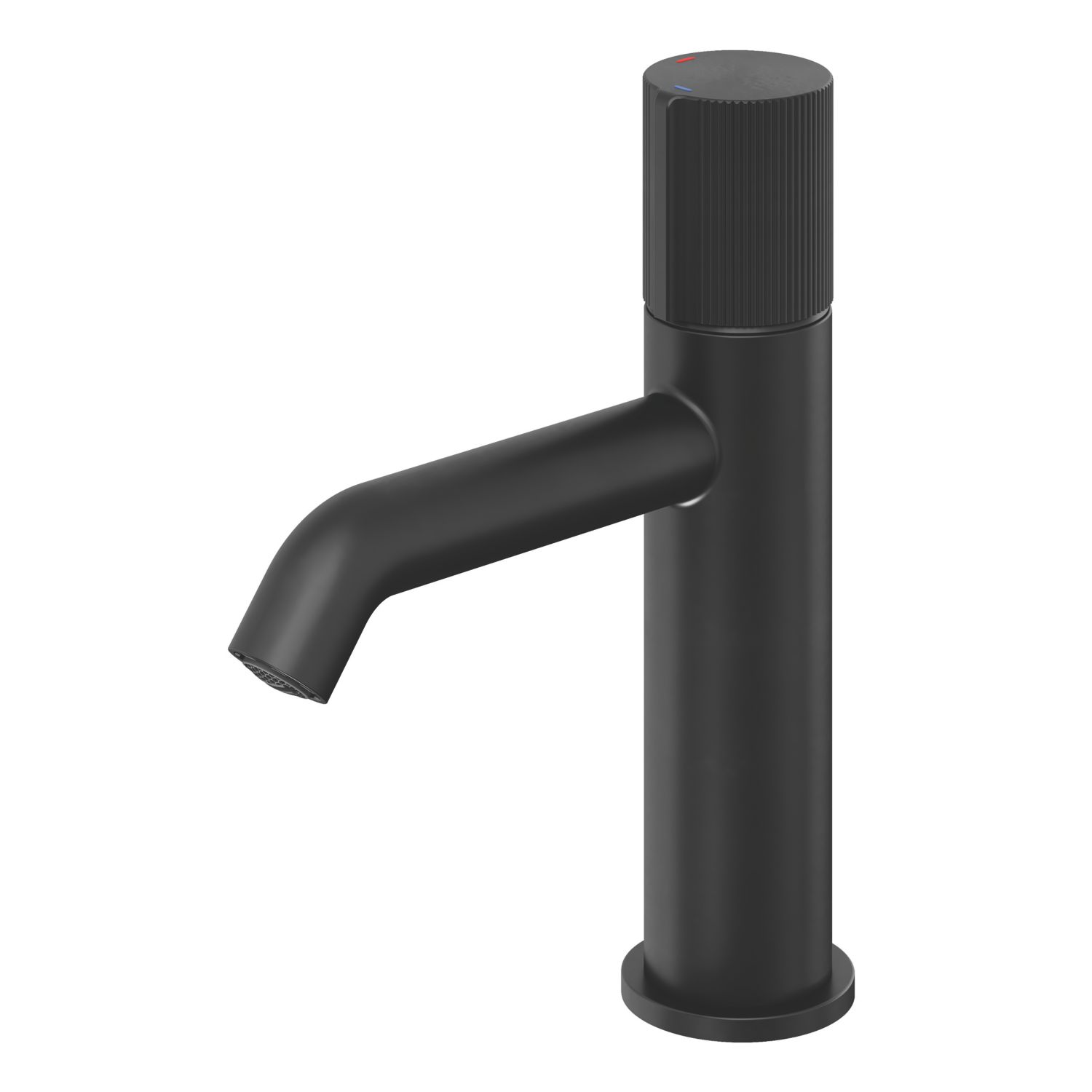 Swirl Gallen Matt Black 192.6mm Standard Round Head Mono Basin Mixer Tap With Waste (281KF)