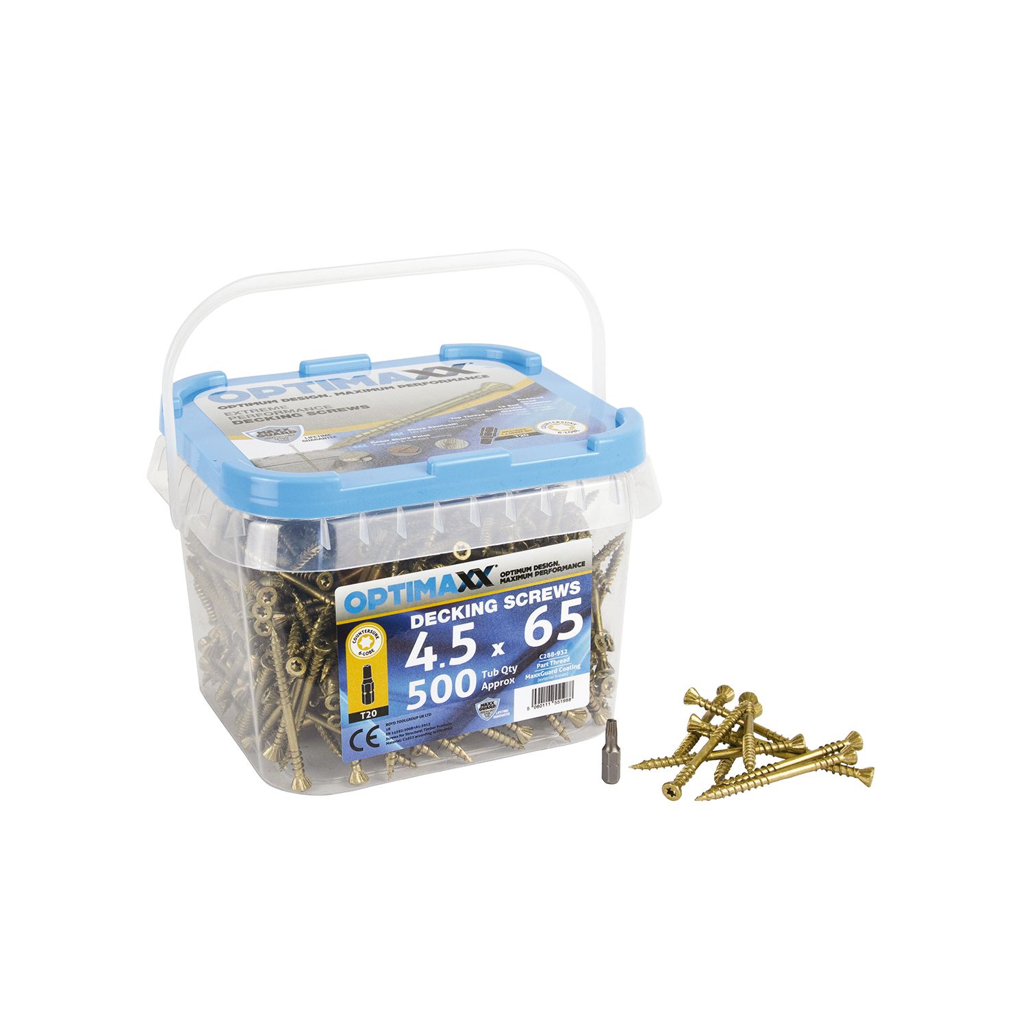 Optimaxx TX Countersunk Decking Screws 4.5mm x 65mm 500 Pack (281TY)