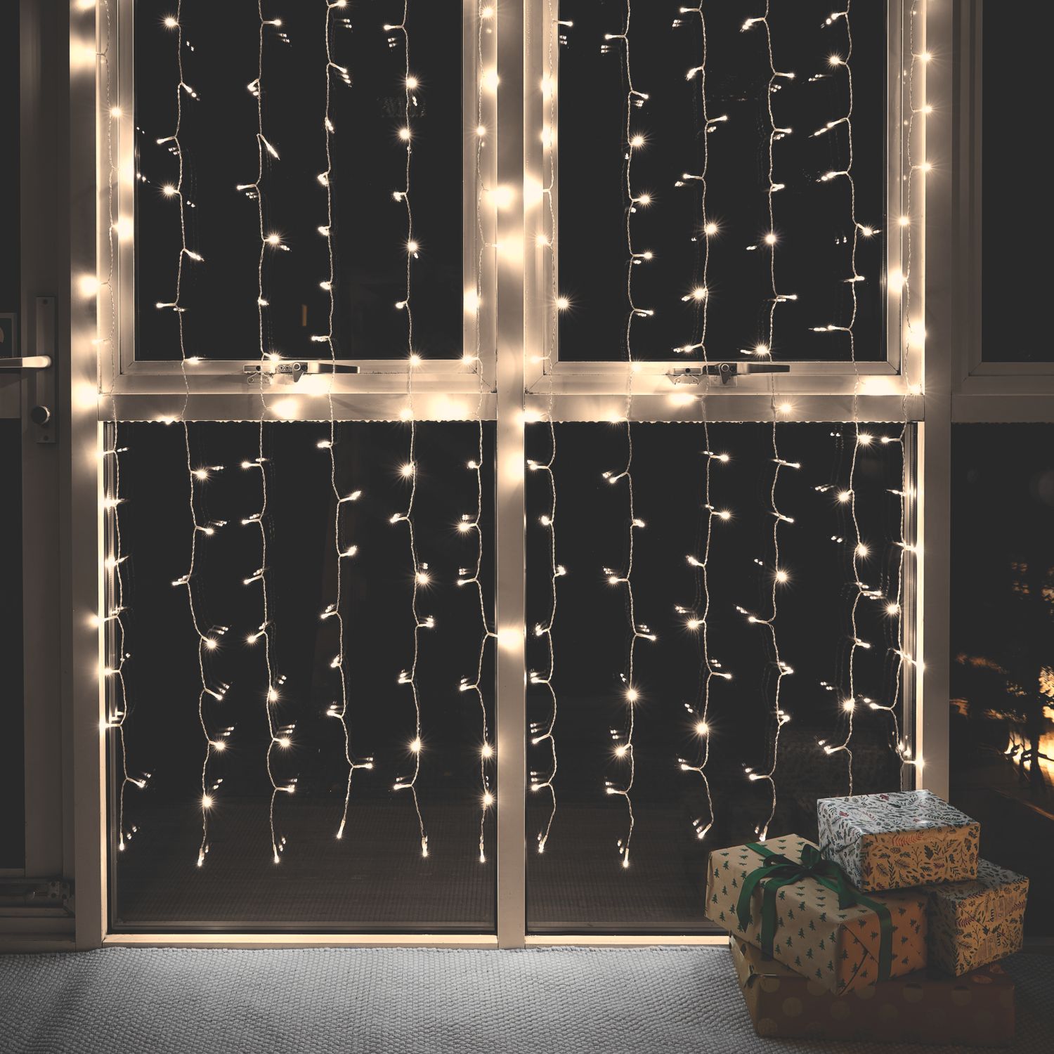 2m x 1.5m Outdoor LED Warm White Curtain Christmas Lights (282CL)