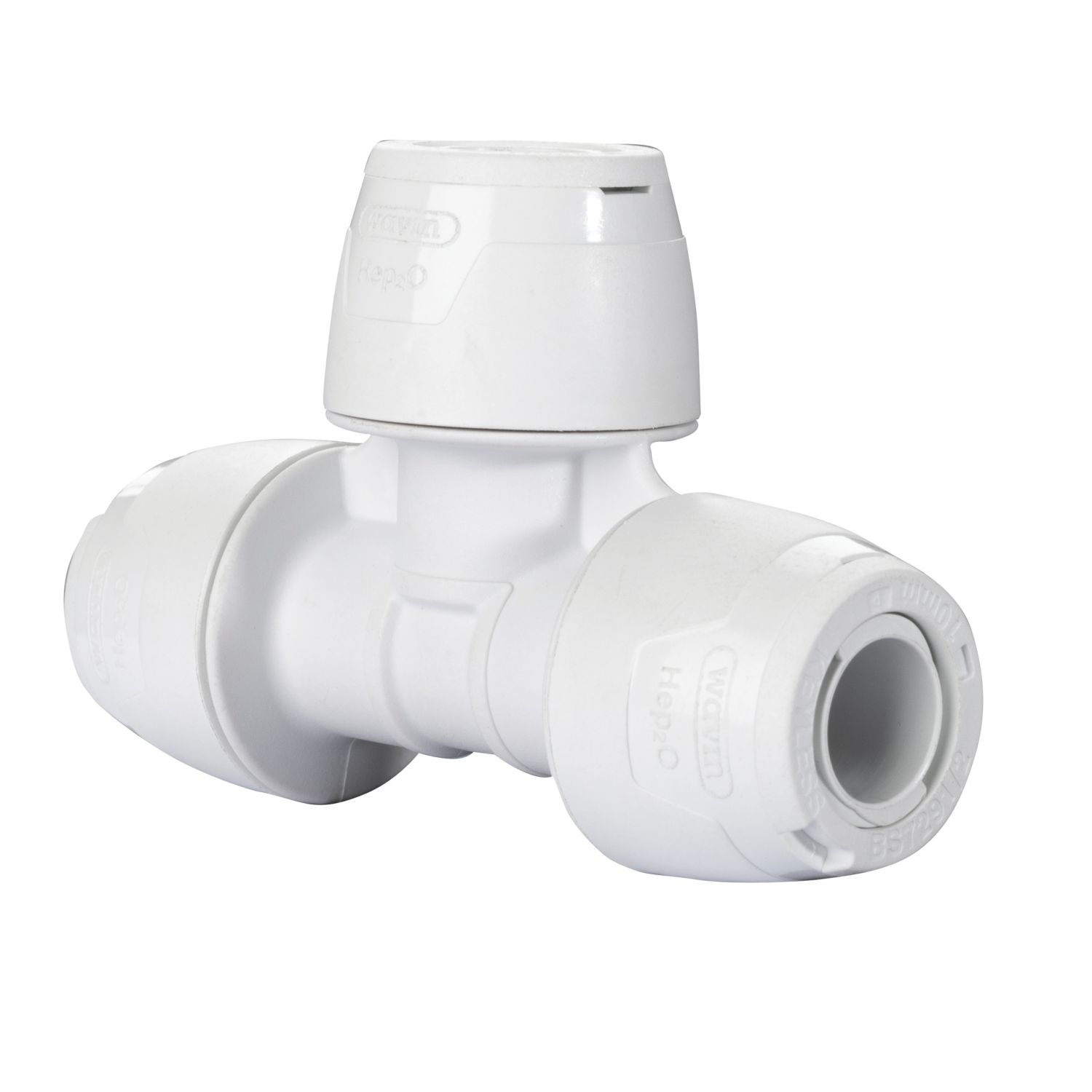 Hep2O Plastic Push-Fit Equal Keyless Tee 10mm 10 Pack (282RE)
