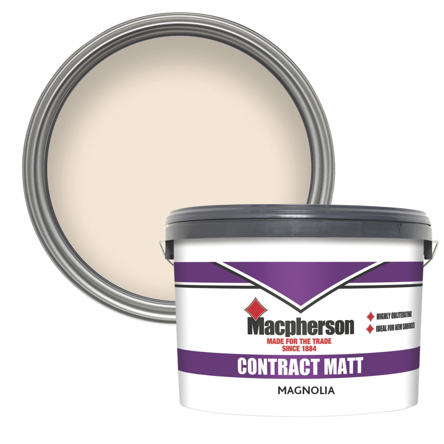 Macpherson Contract 10Ltr Magnolia Matt Emulsion Paint (282TA)