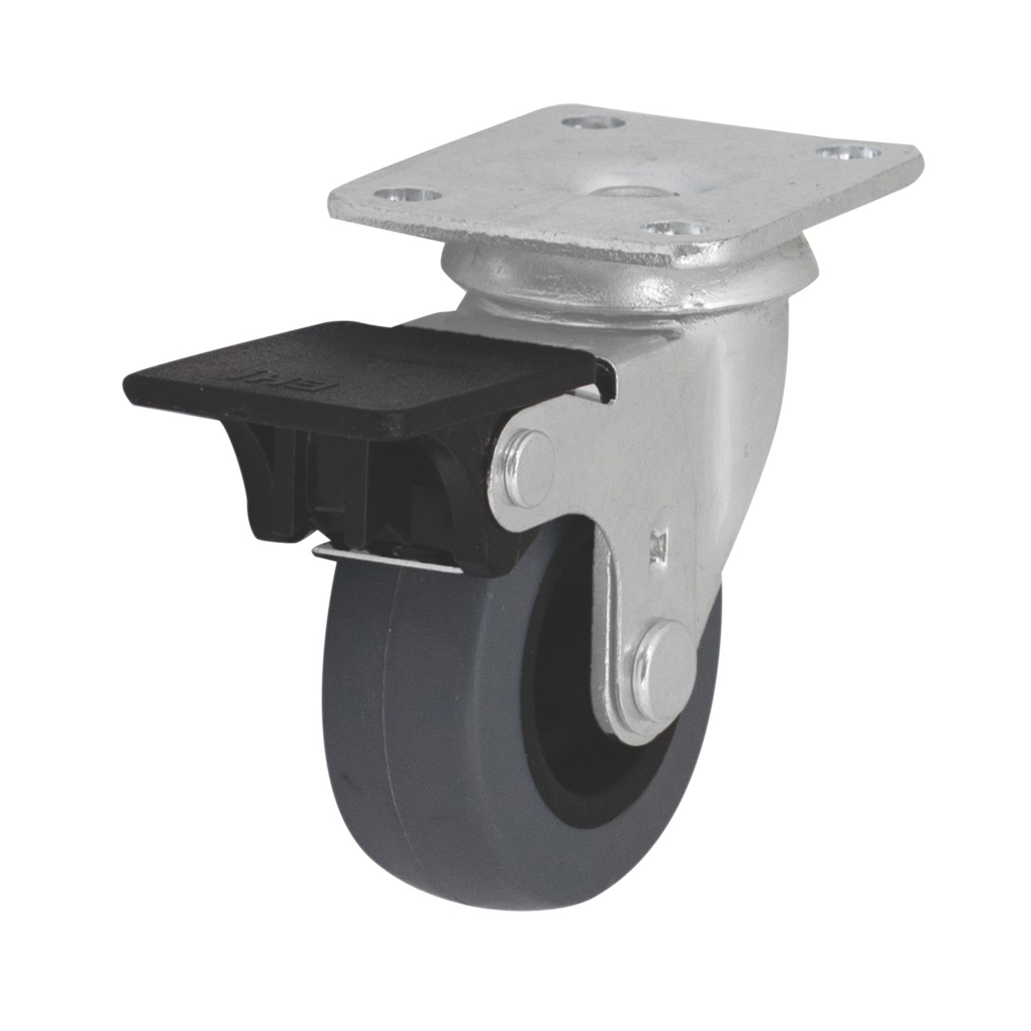 Essentials Heavy Duty TPR Braked Swivel Castor 50mm Grey (284KH)