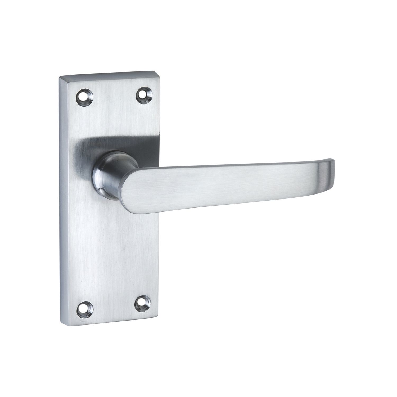 Smith & Locke Fire Rated Latch Door Handles Pair Satin Chrome (2853P)
