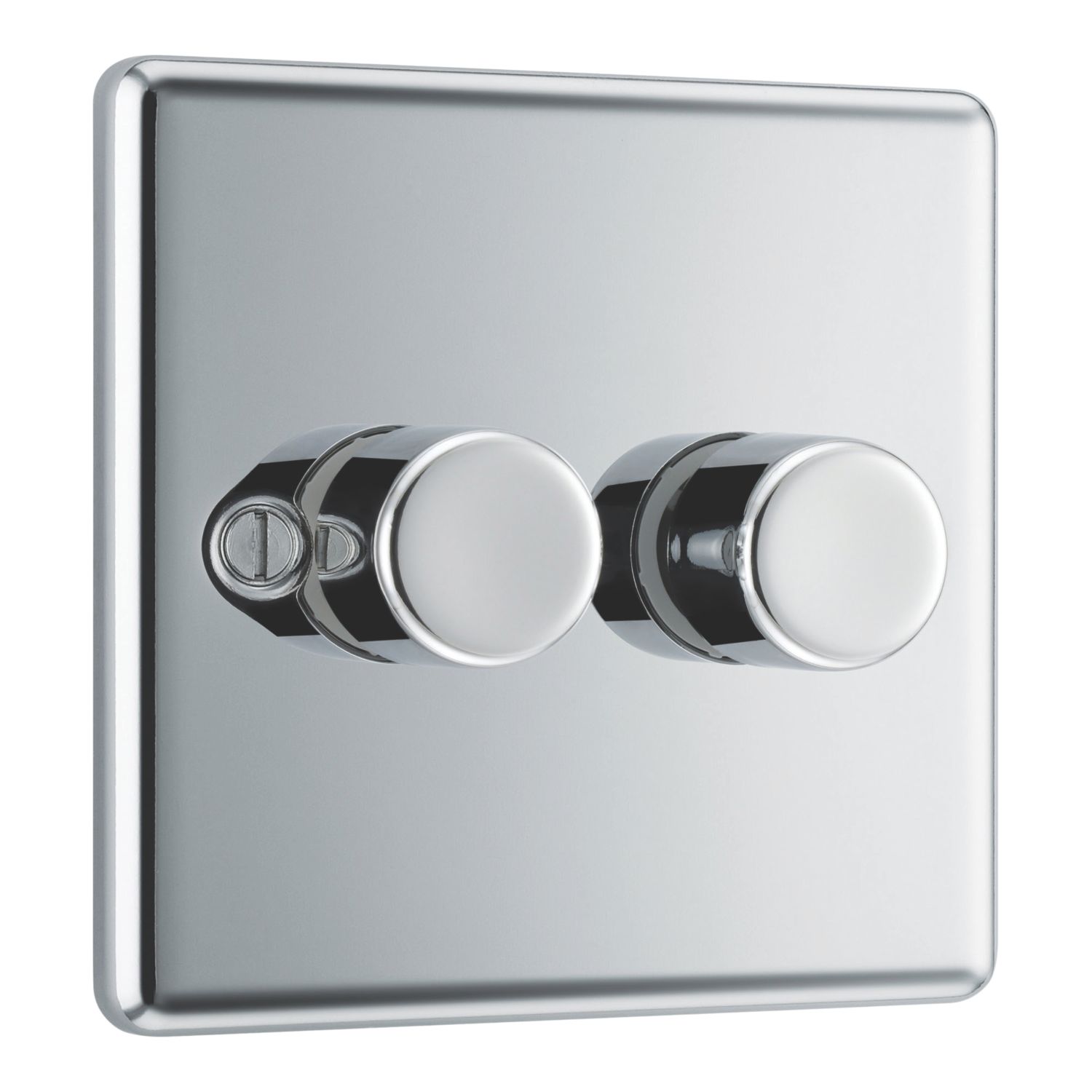 LAP 2-Gang 2-Way LED Dimmer Switch Polished Chrome with Colour-Matched Inserts (285CN)
