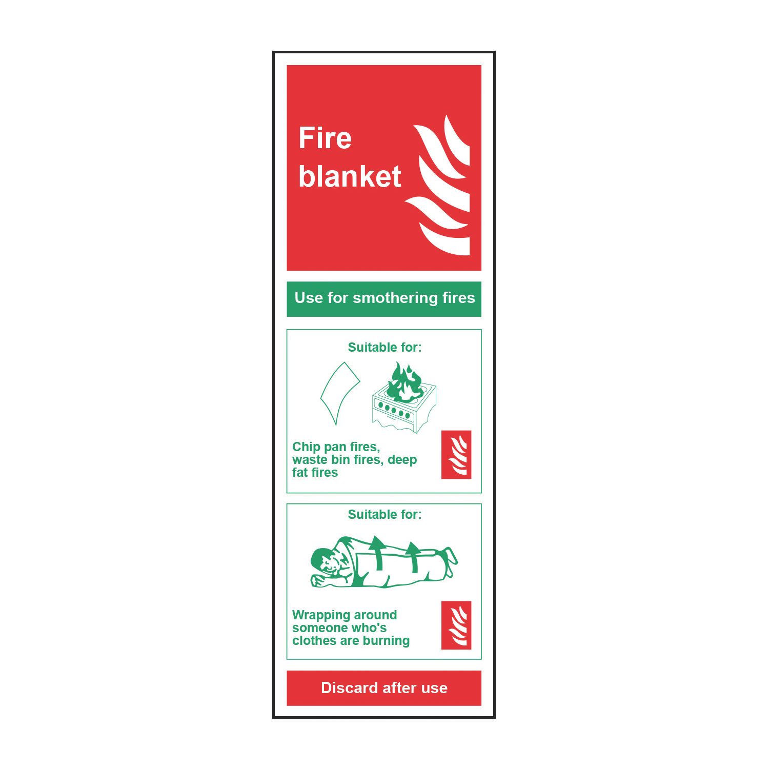 Essentials Non Photoluminescent "Fire Blanket" Sign 150mm x 300mm (285FG)