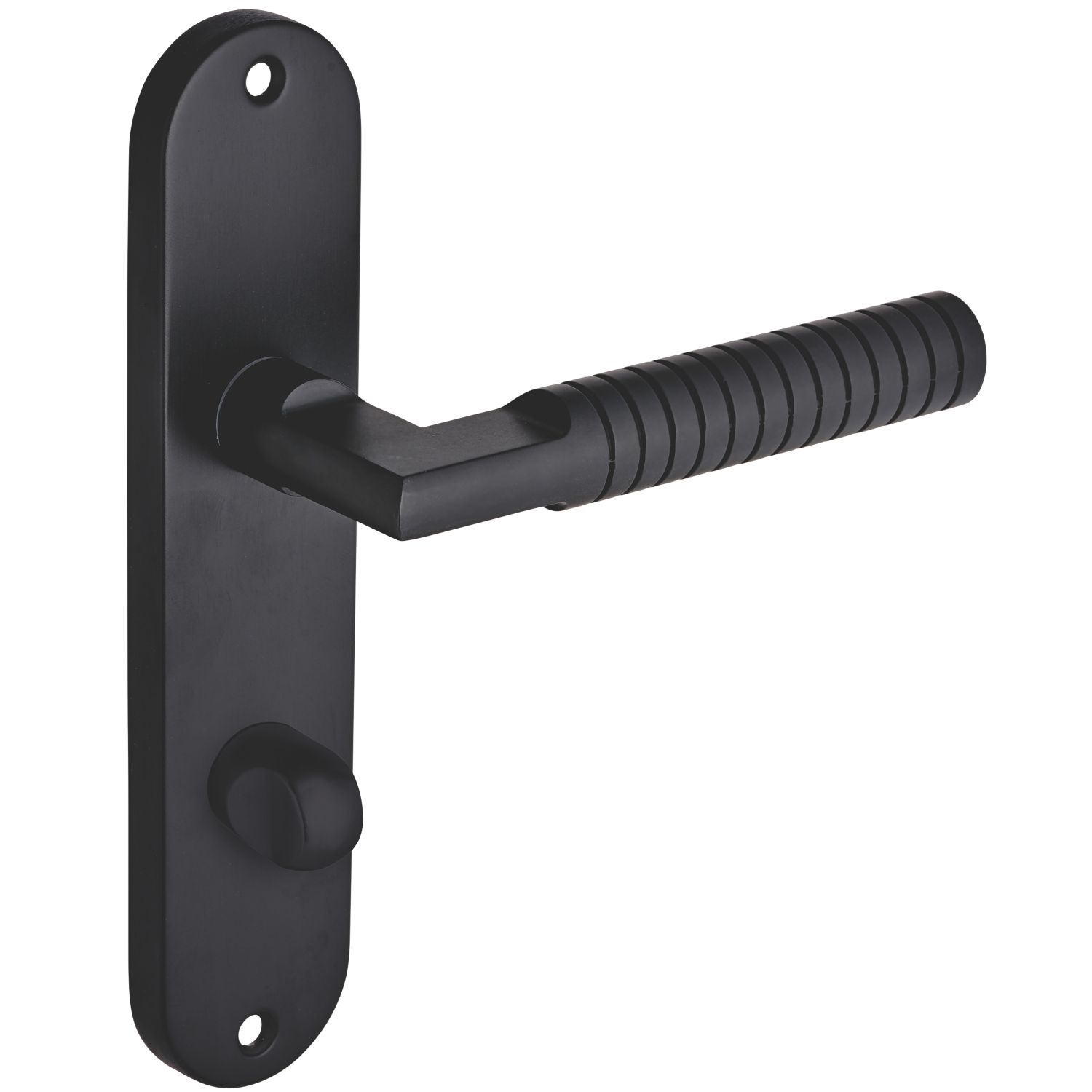 Smith & Locke Studland Fire Rated WC Door Handles Pair Matt Black (285HY)