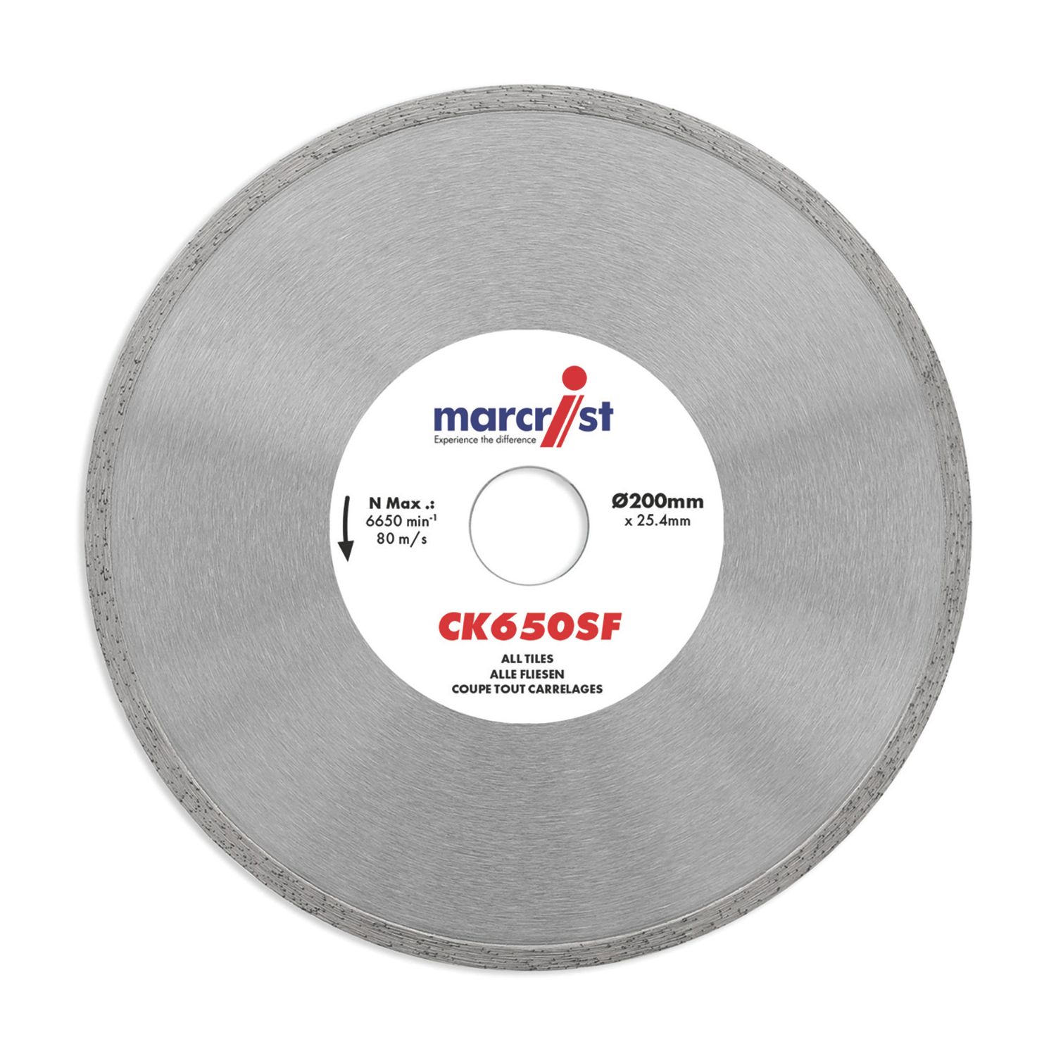 Marcrist CK650SF Multi-Material Diamond Blade 200mm x 25.4mm (28614)