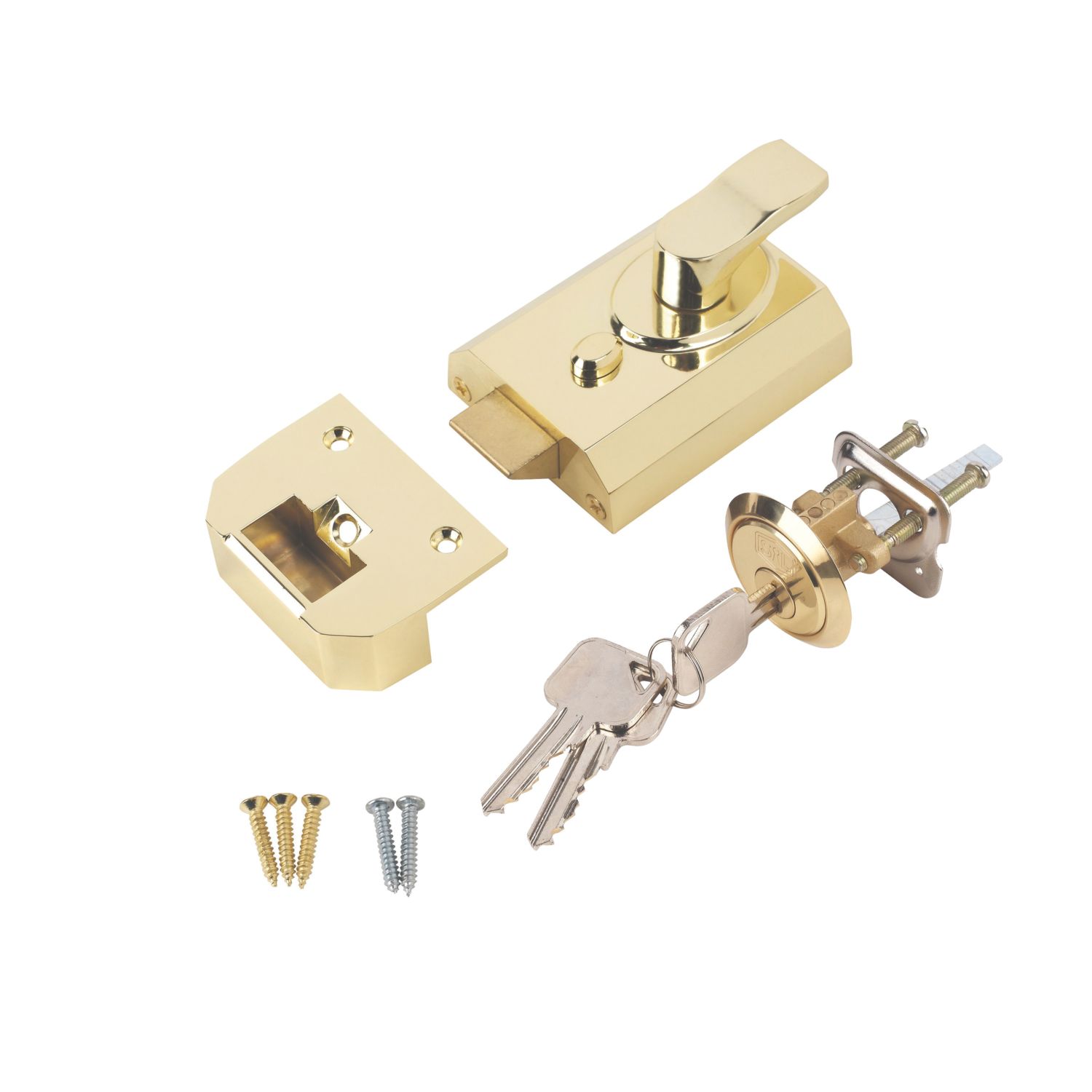 Smith & Locke Deadlock Night Latch Brass Effect 60mm Backset (2871J)