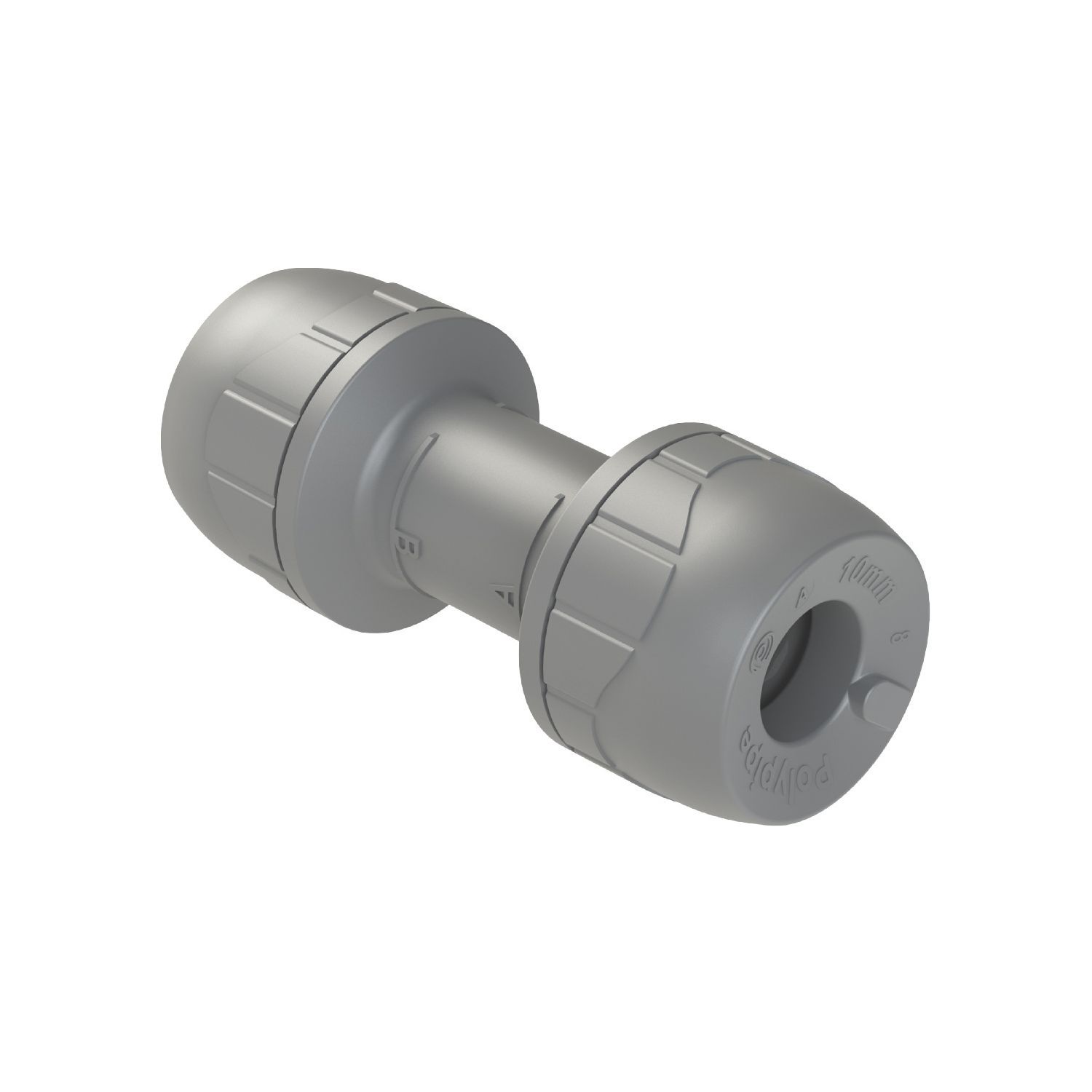 PolyPlumb Enhanced Plastic Push-Fit Equal Straight Coupler 10mm (288PY)