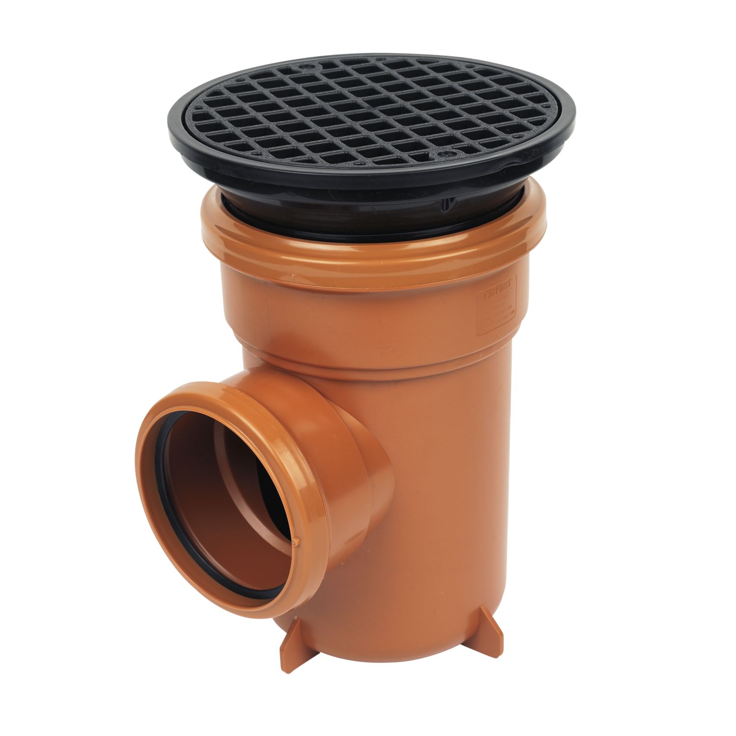 FloPlast Push-Fit Single Socket Round Grid Bottle Gully 110mm (28956)