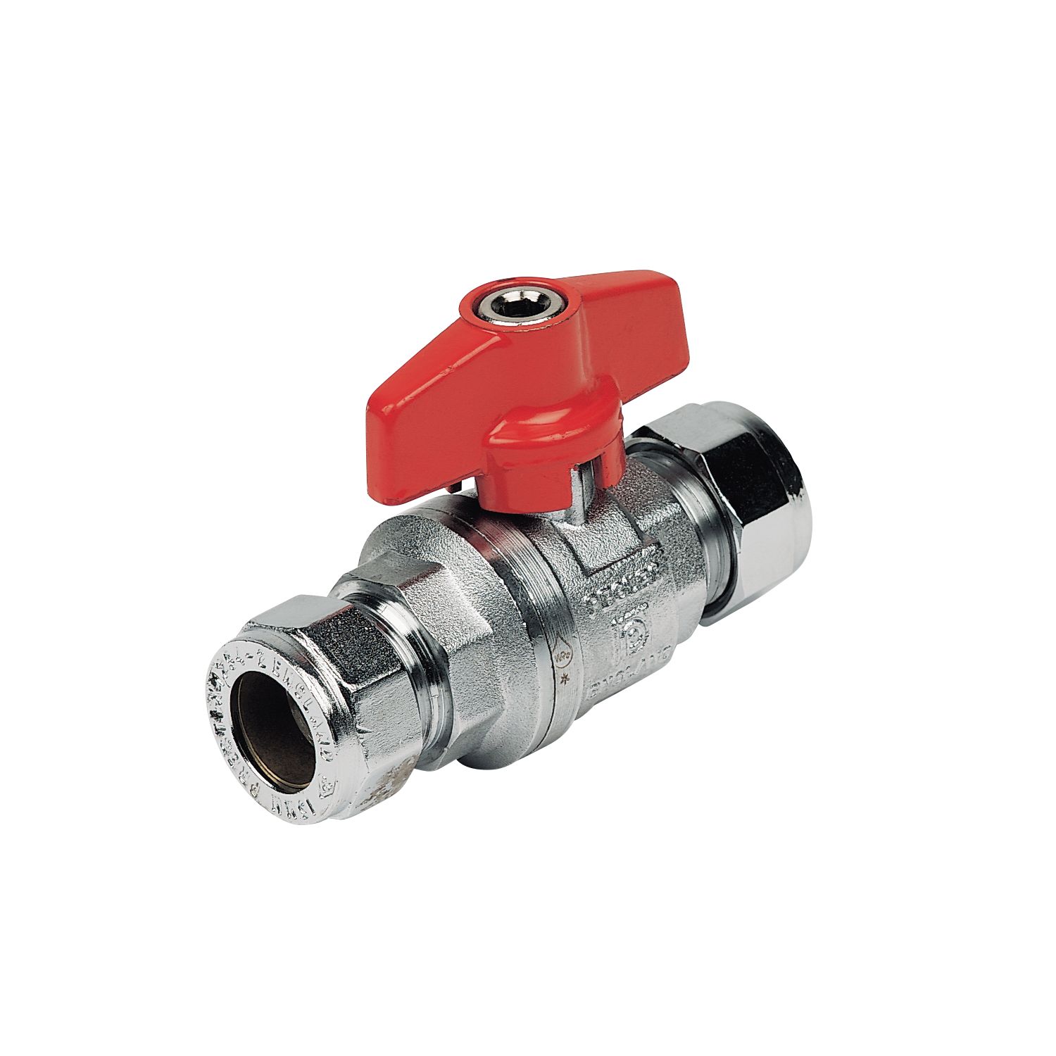 Pegler PB300T Compression Full Bore 15mm Tee Ball Valve with Red Handle (29086)