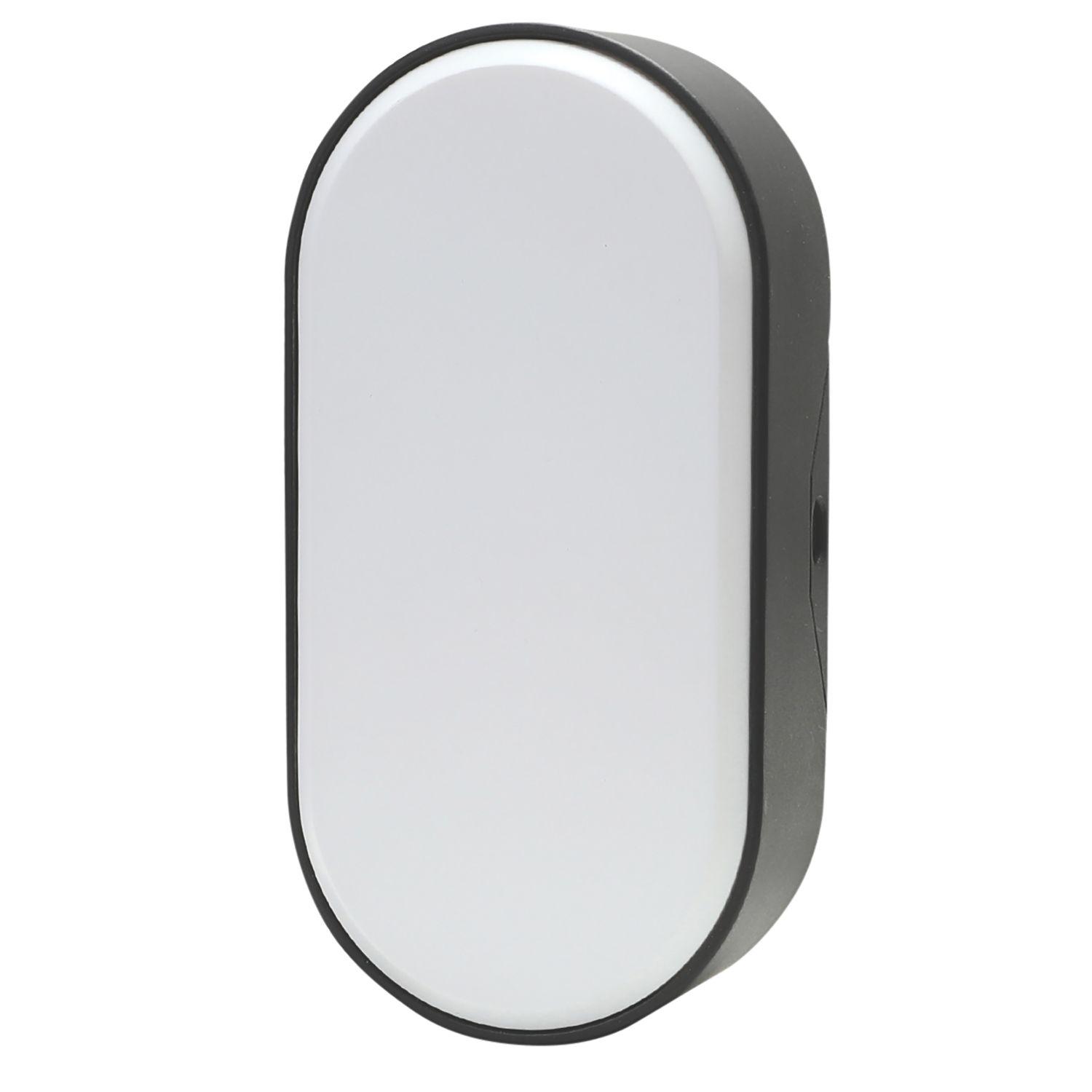 LAP Outdoor Oval LED Bulkhead with Grid Black 16W 1000lm (290FE)