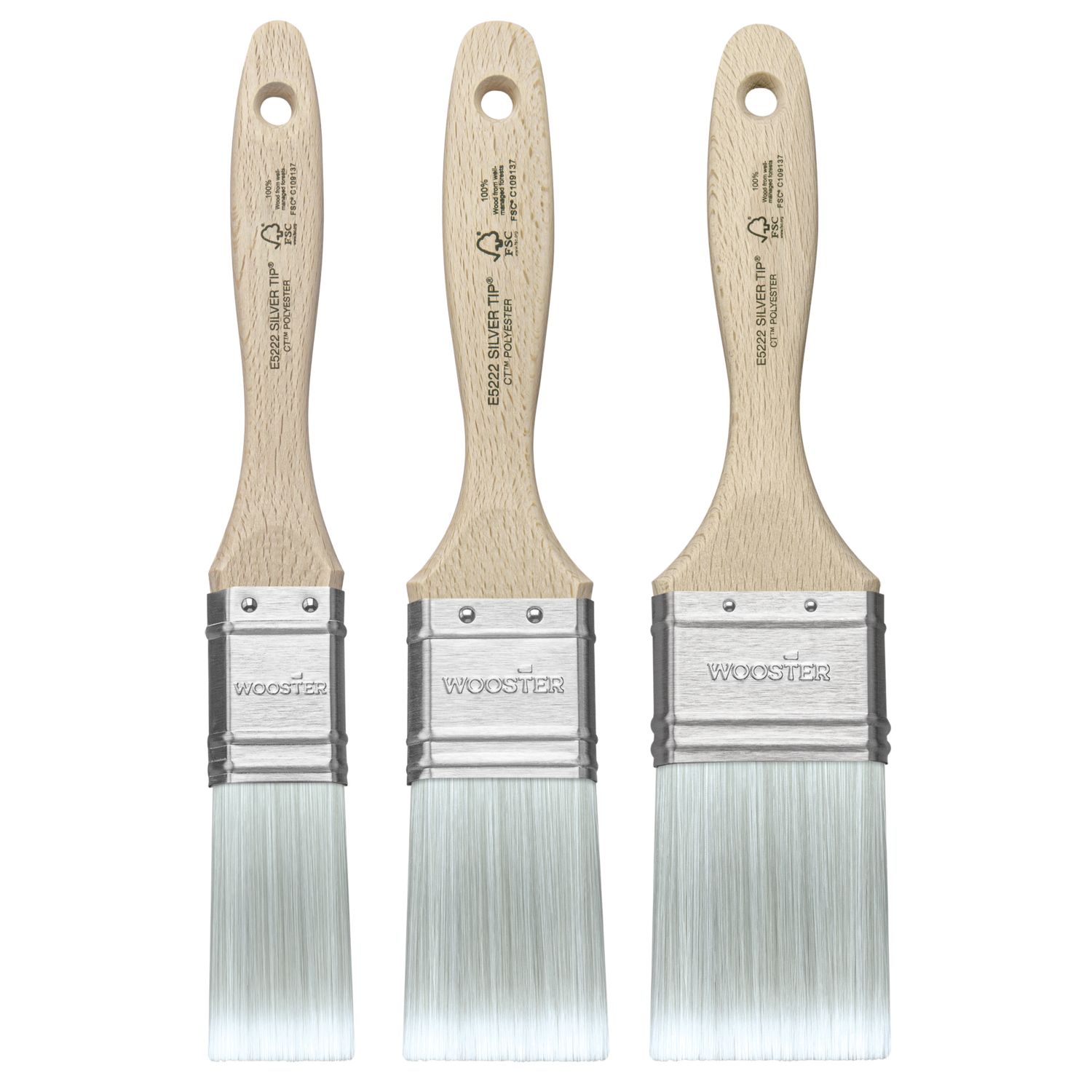 Wooster Silver Tip Paint Brushes 3 Piece Set (2915G)