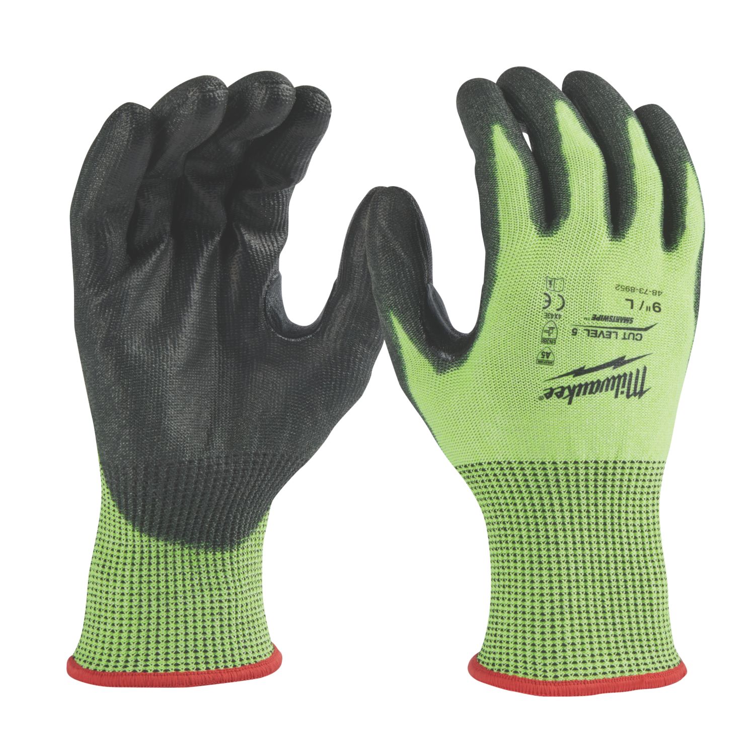 Milwaukee Hi-Vis Cut Level 5/E Gloves Fluorescent Yellow Large (291GC)