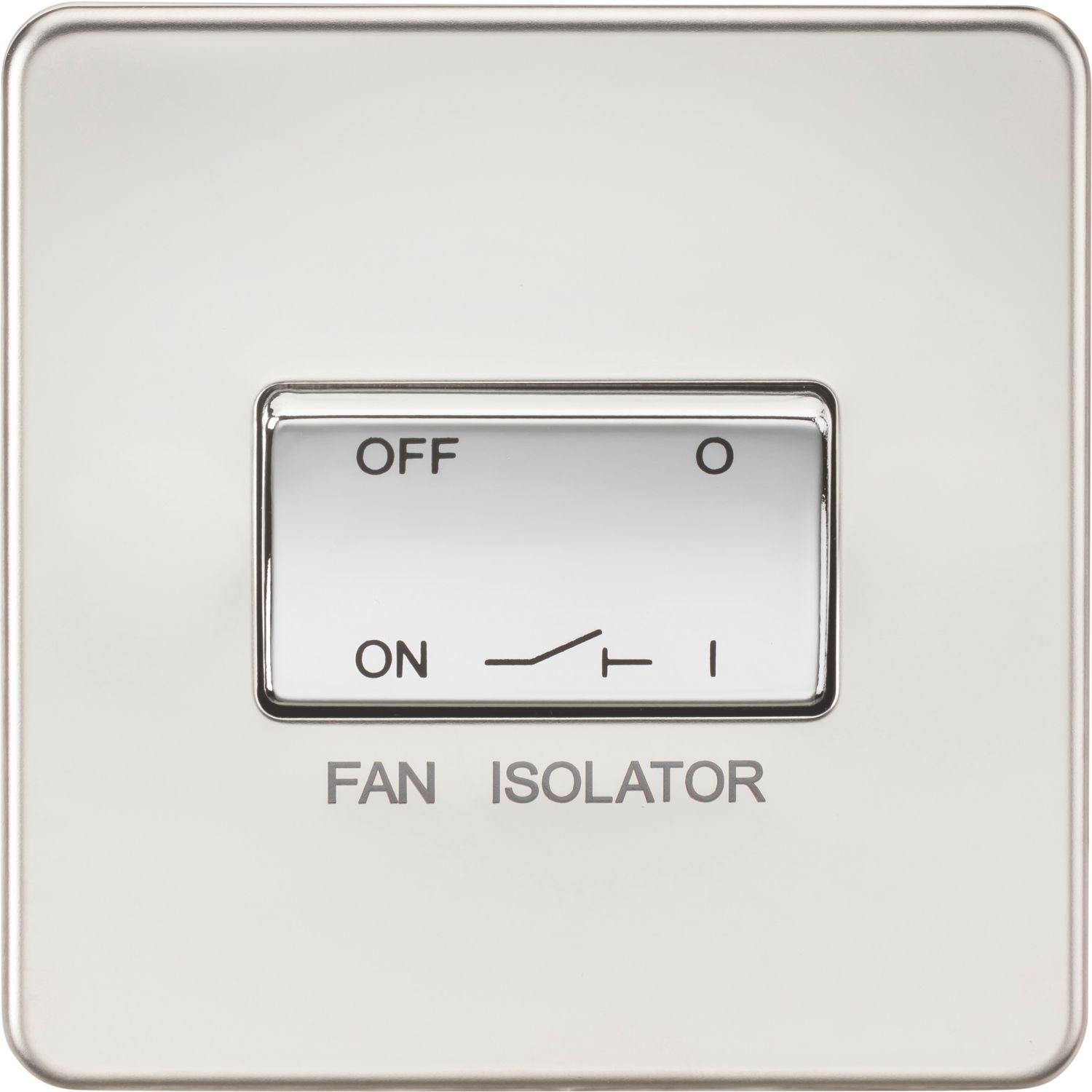 Knightsbridge 10AX 1-Gang TP Fan Isolator Switch Polished Chrome (291TY)