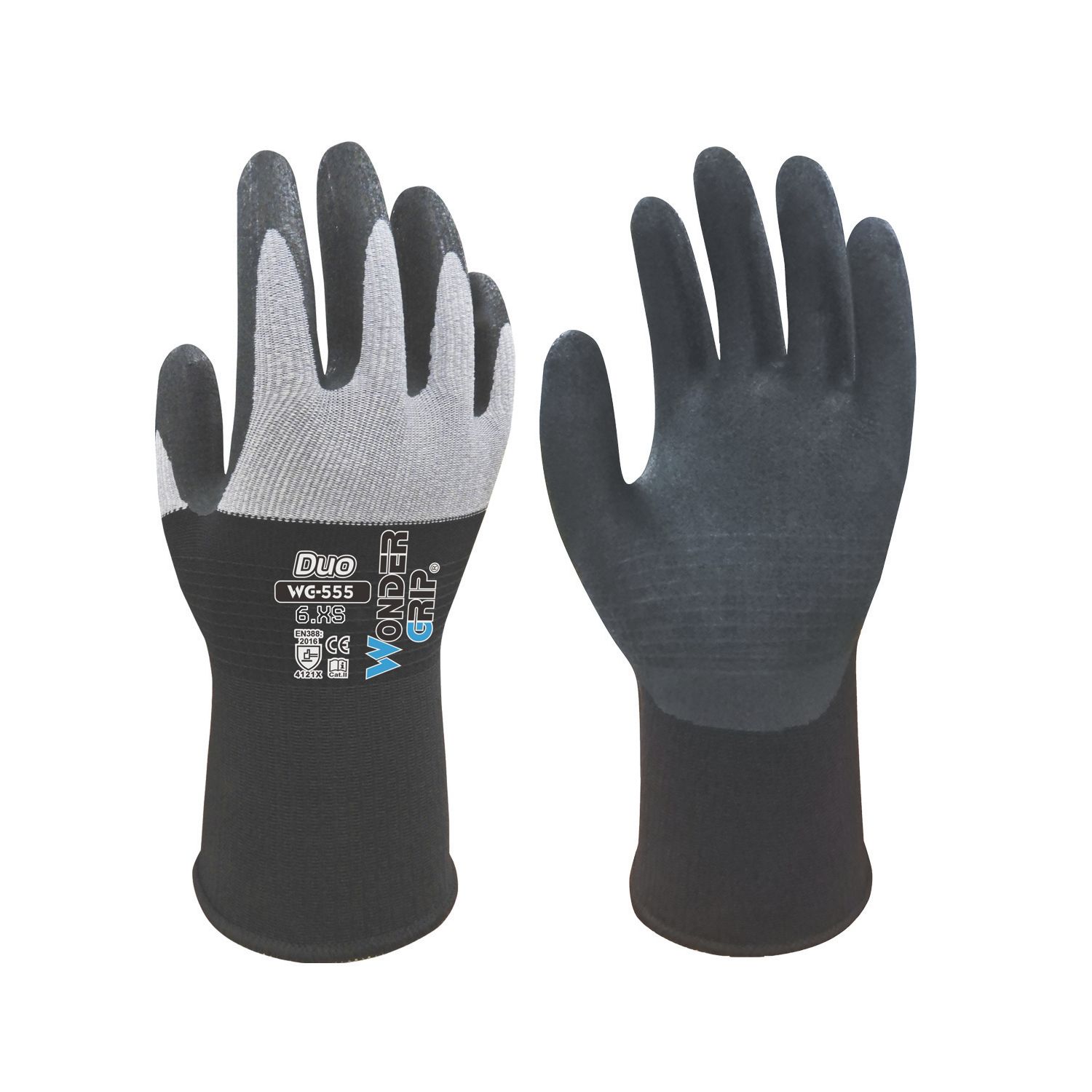 Wonder Grip WG-555 Duo Gloves Black/White X Small (291VJ)
