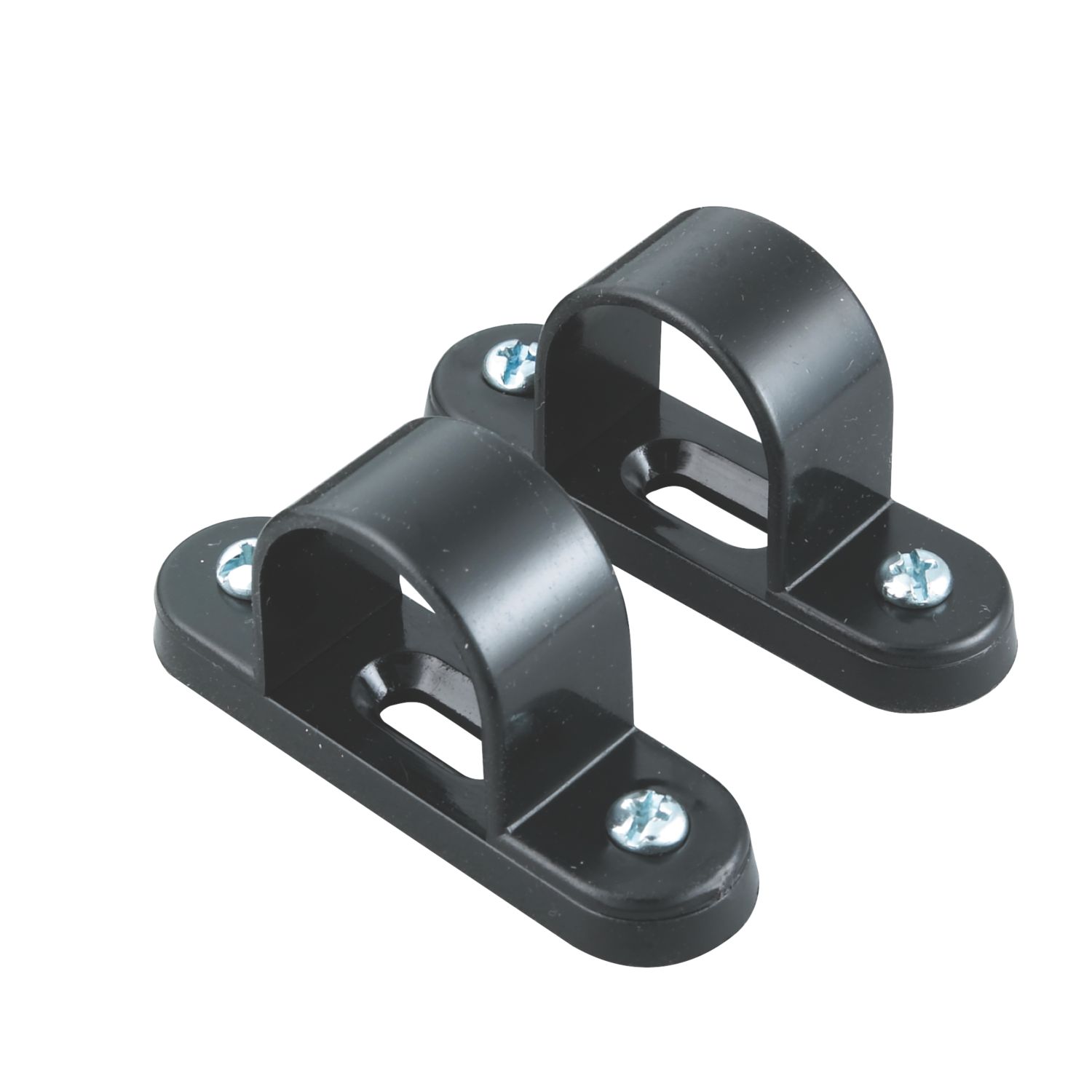Tower uPVC Spacer Bar Saddles 25mm Black 2 Pack (29489)
