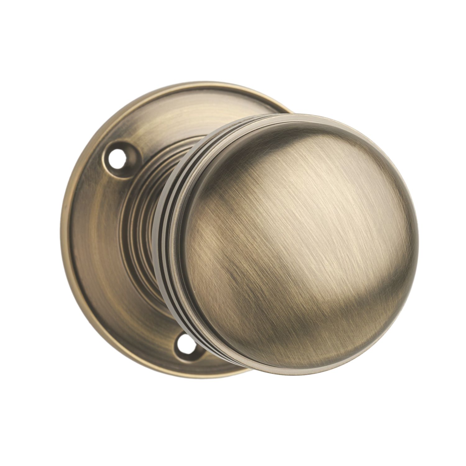 Designer Levers Ringed Mortice Door Knob Pair Antique Brass 64mm (295KK)