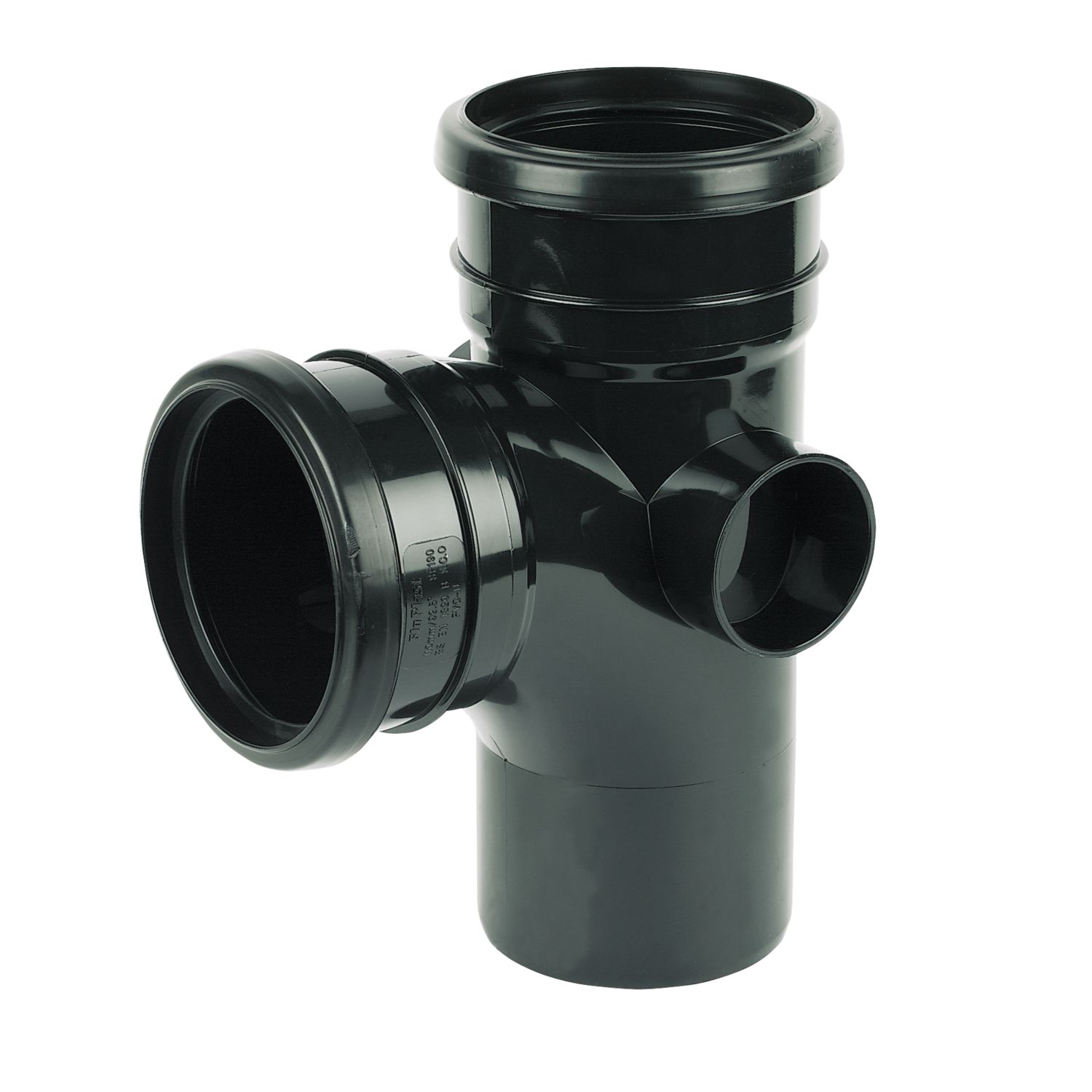 FloPlast Push-Fit 92.5° Double Socket Branch Black 110mm (29610)