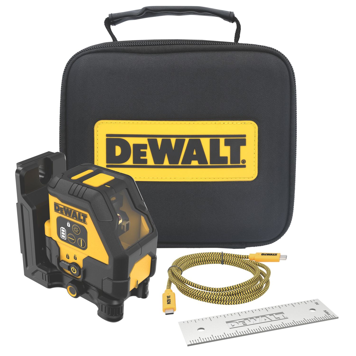 DEWALT DCLE14201RB-XJ Red Self-Levelling Cross-Line USB Laser (296AK)